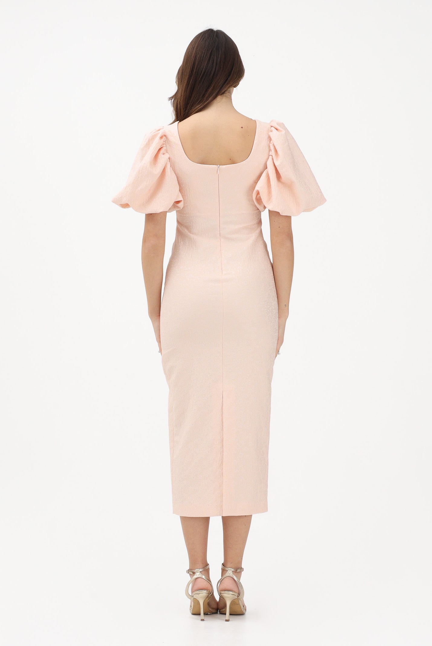 MAX MARA Abito midi rosa da donna in cloqué jacquard 2616221034600 001 MAX MARA