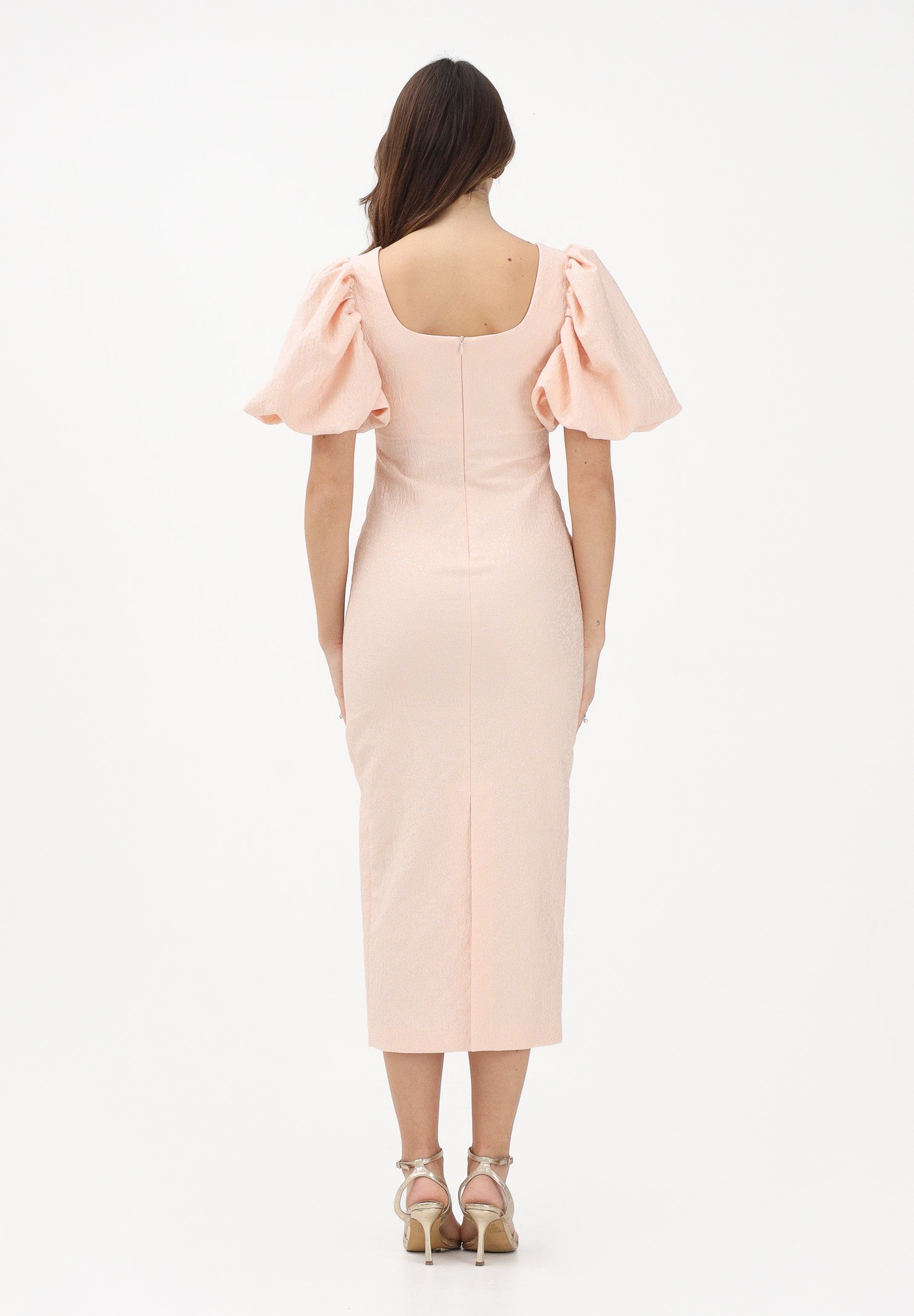 MAX MARA Abito midi rosa da donna in cloqué jacquard 2616221034600 001 MAX MARA