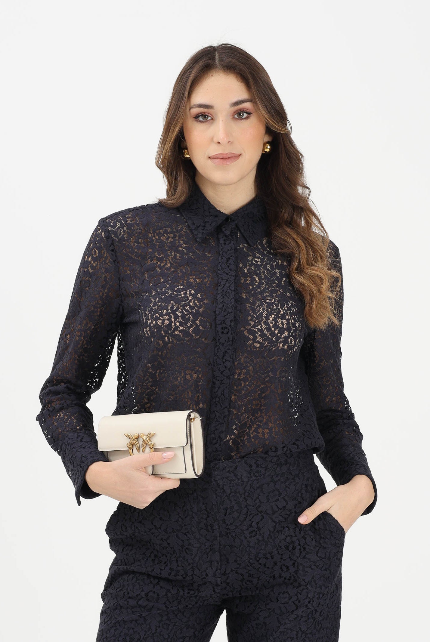 MAX MARA Camicia a manica lunga MSTGALA blu da donna realizzata in pizzo floreale 2616111021600 002 MAX MARA