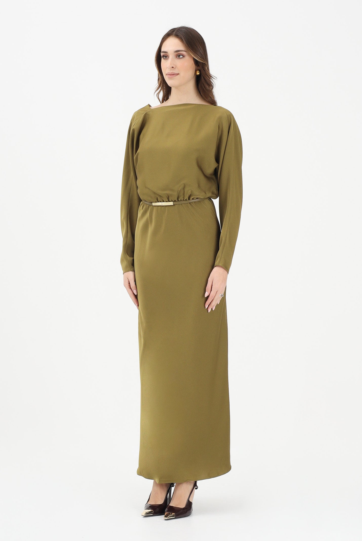 MAX MARA Abito lungo MSEPENTOLA verde kaki da donna 2616221043600 002 MAX MARA