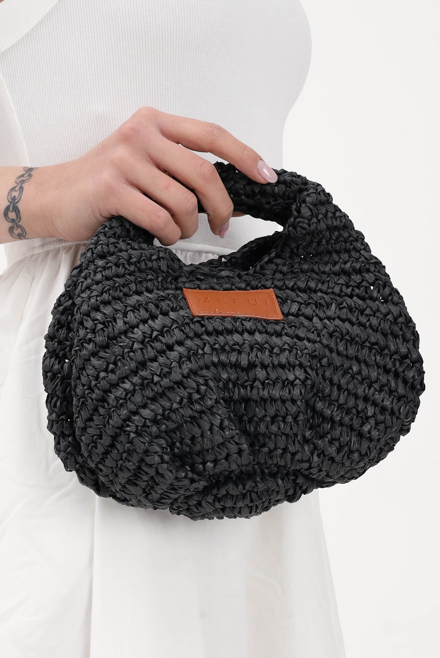 ME FUI Borsa a mano nera da donna MA26-SW0065BK . ME FUI