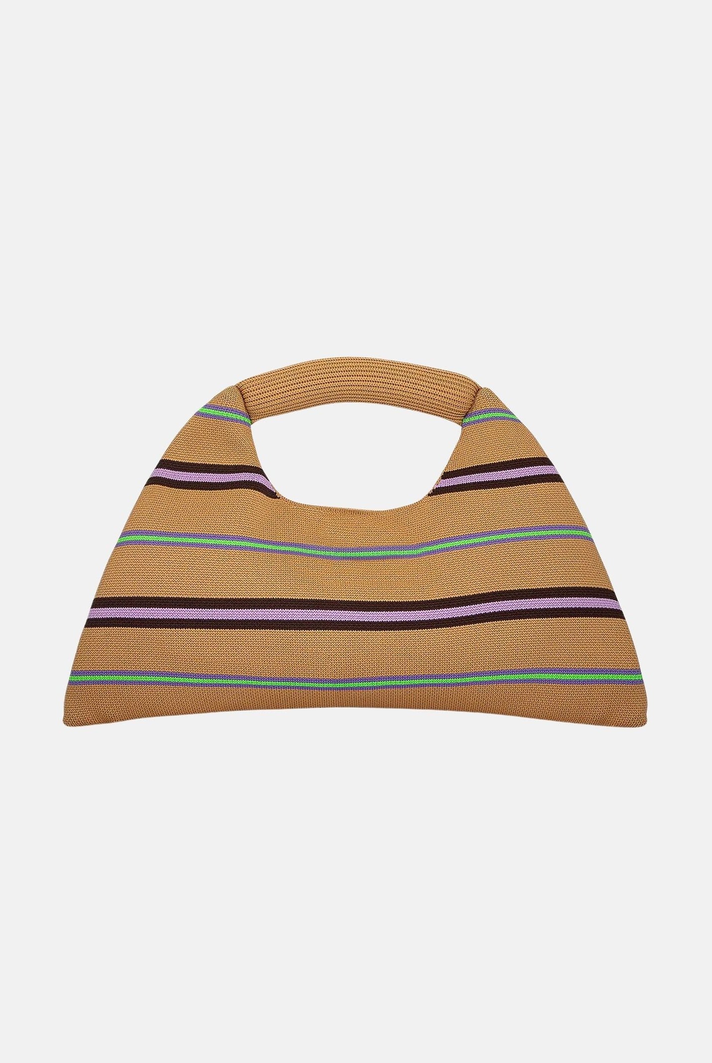 ME FUI Borsa a mano beige da donna con motivo a righe MA26-SW0110BG . ME FUI