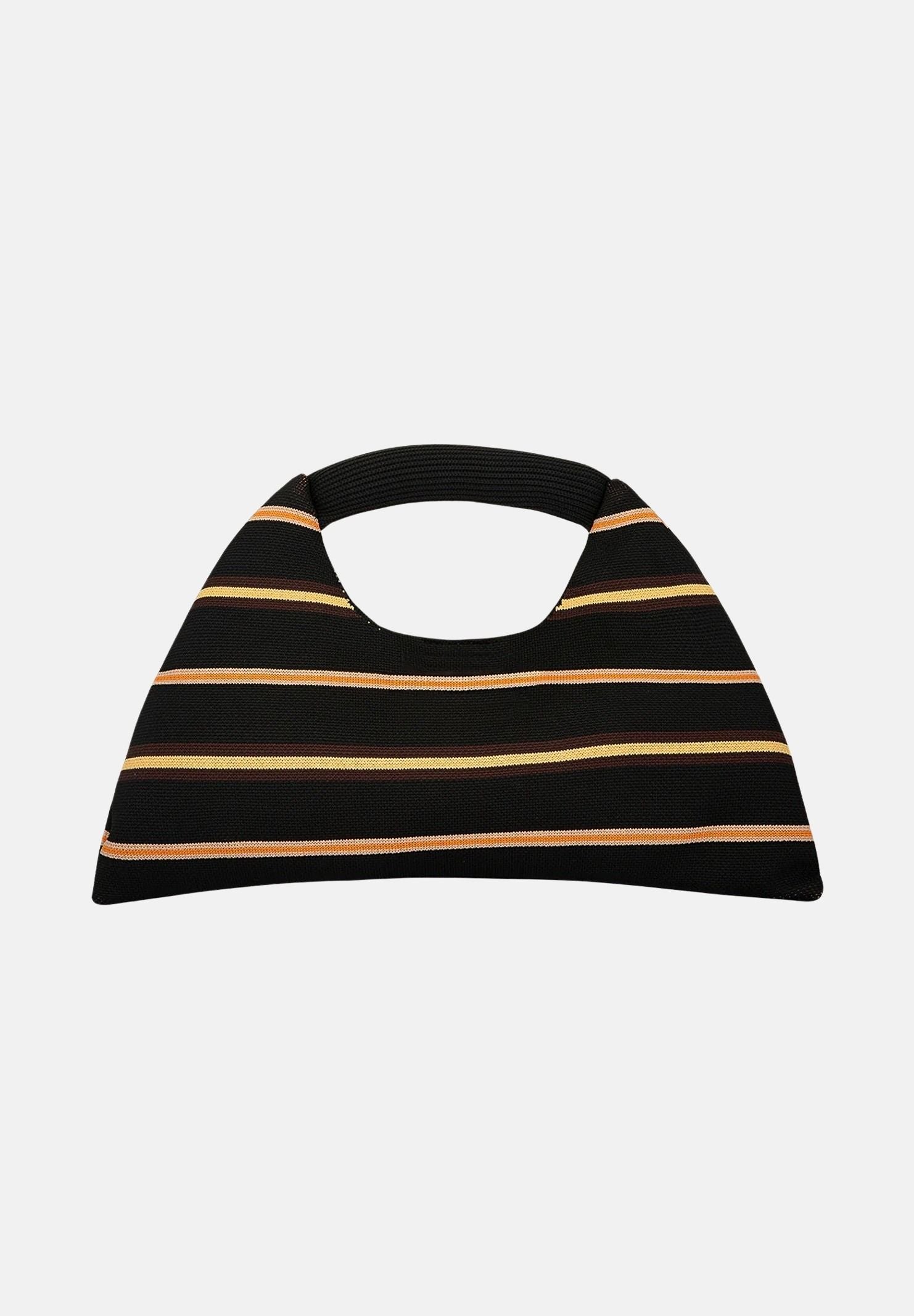ME FUI Borsa a mano nera da donna con motivo a righe MA26-SW0110BK . ME FUI