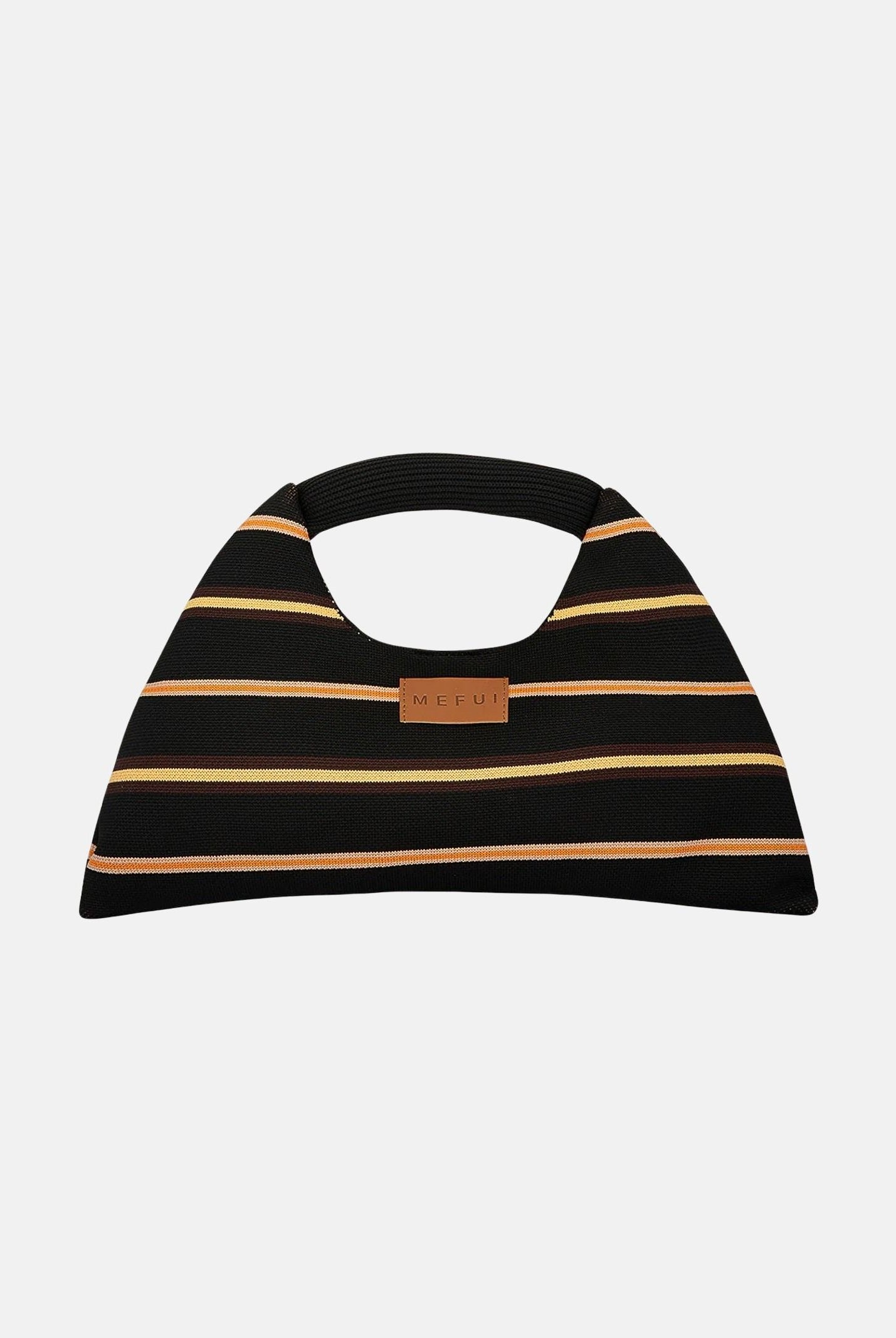 ME FUI Borsa a mano nera da donna con motivo a righe MA26-SW0110BK . ME FUI