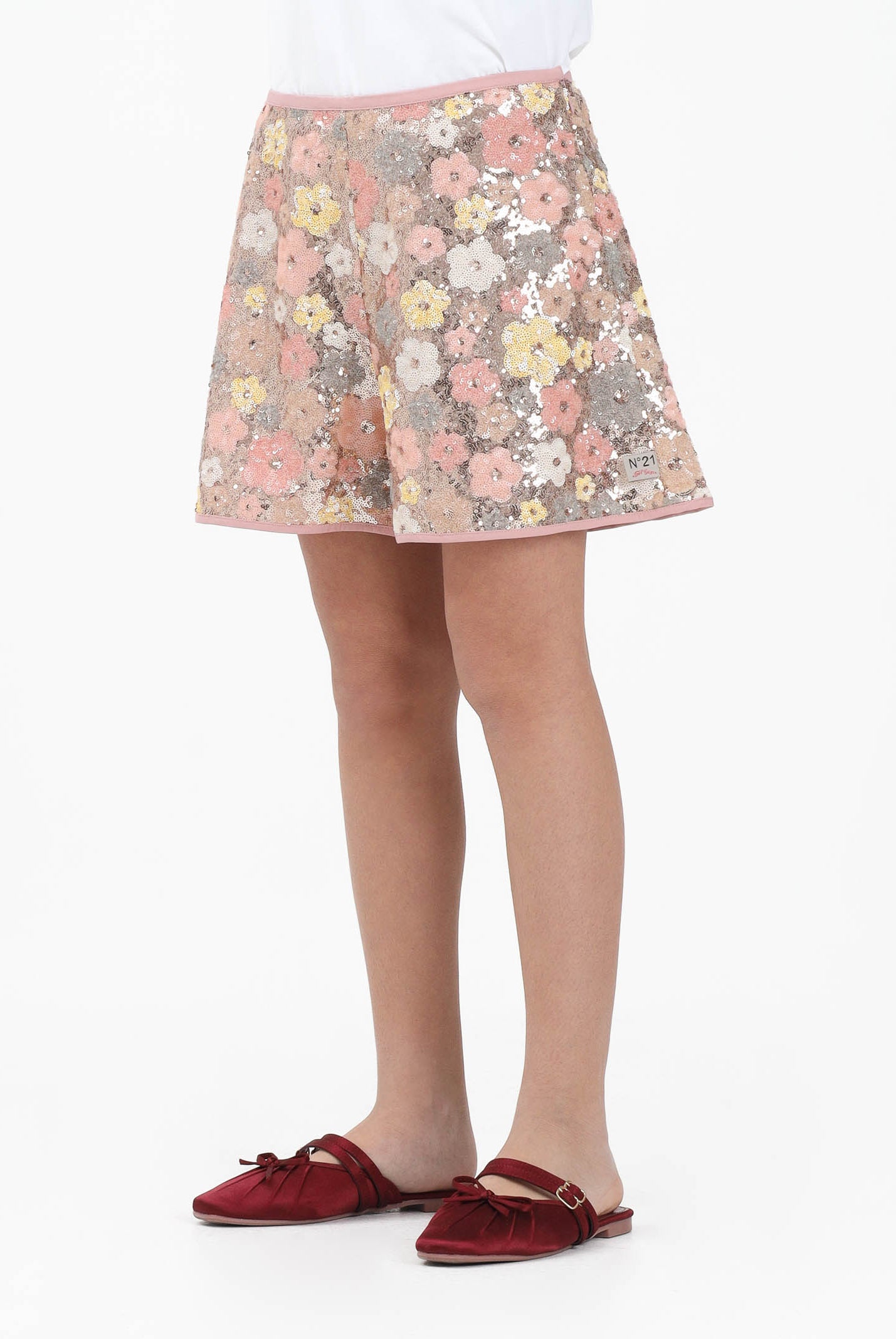 N21 Shorts rosa per donna, ragazze e bambine ricoperto da paillettes N210AKN0480 0N321 N21