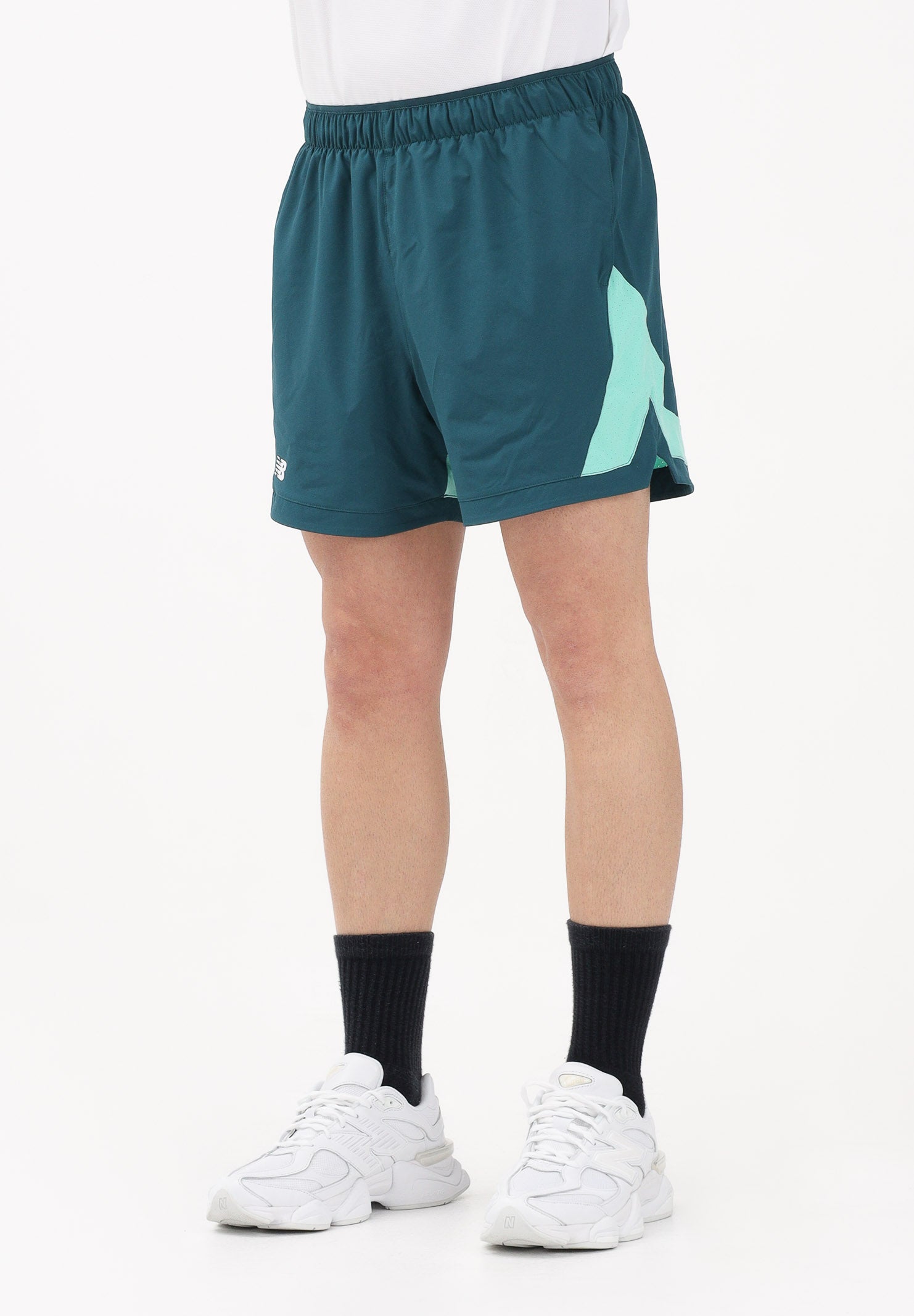 NEW BALANCE Shorts sportivo TOURNAMENT NOVELTY verde da uomo MB6120HXAAV . NEW BALANCE