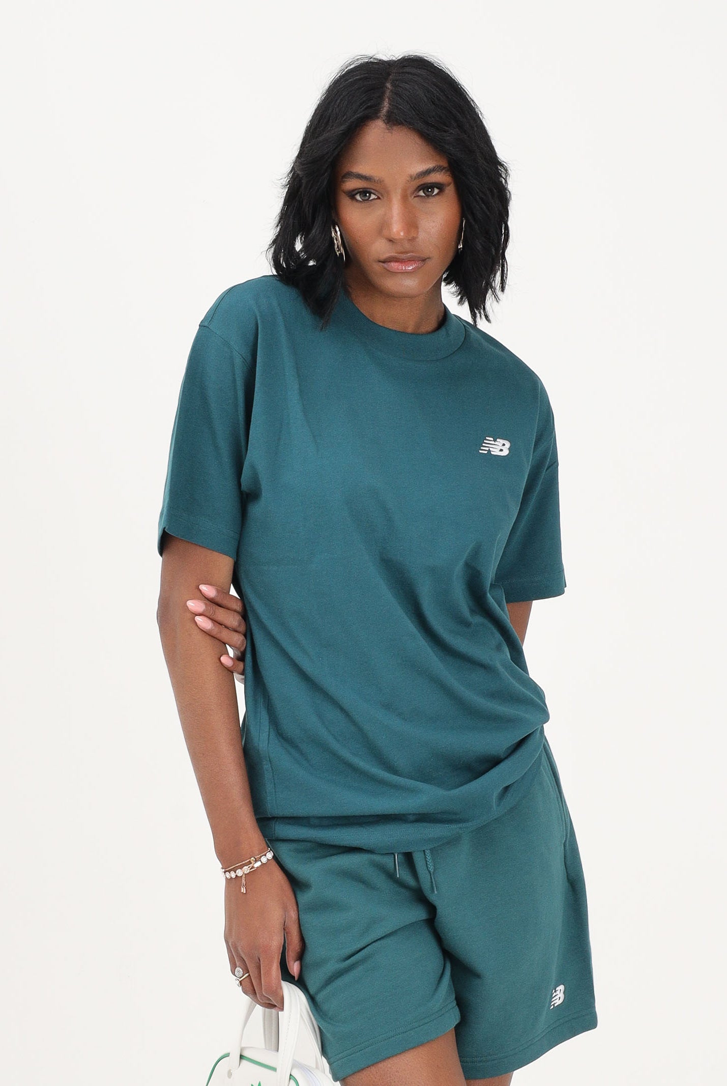 NEW BALANCE T-shirt a manica corta Sport Essentials petrolio per uomo e donna MT41509AAV . NEW BALANCE
