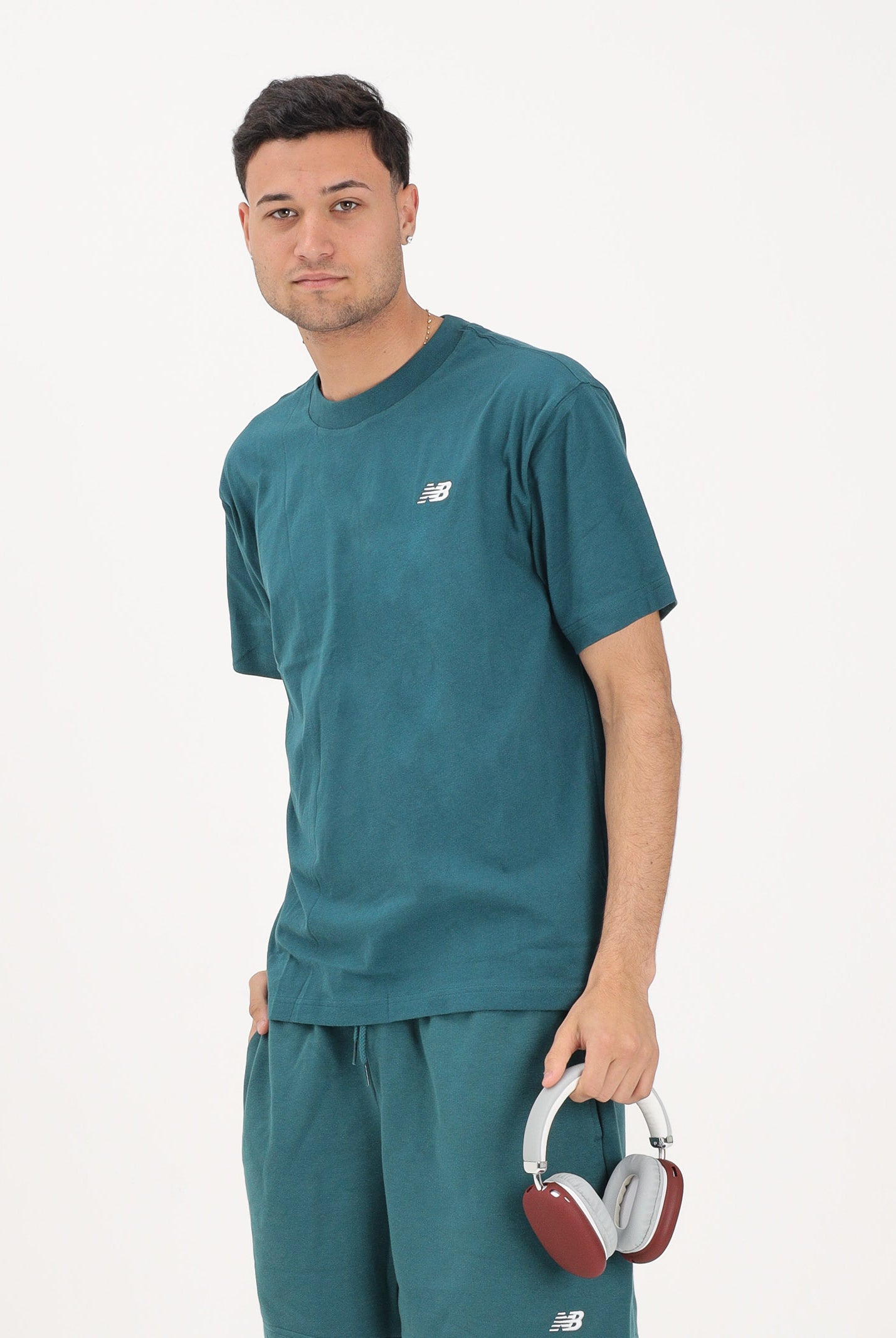 NEW BALANCE T-shirt a manica corta Sport Essentials petrolio per uomo e donna MT41509AAV . NEW BALANCE