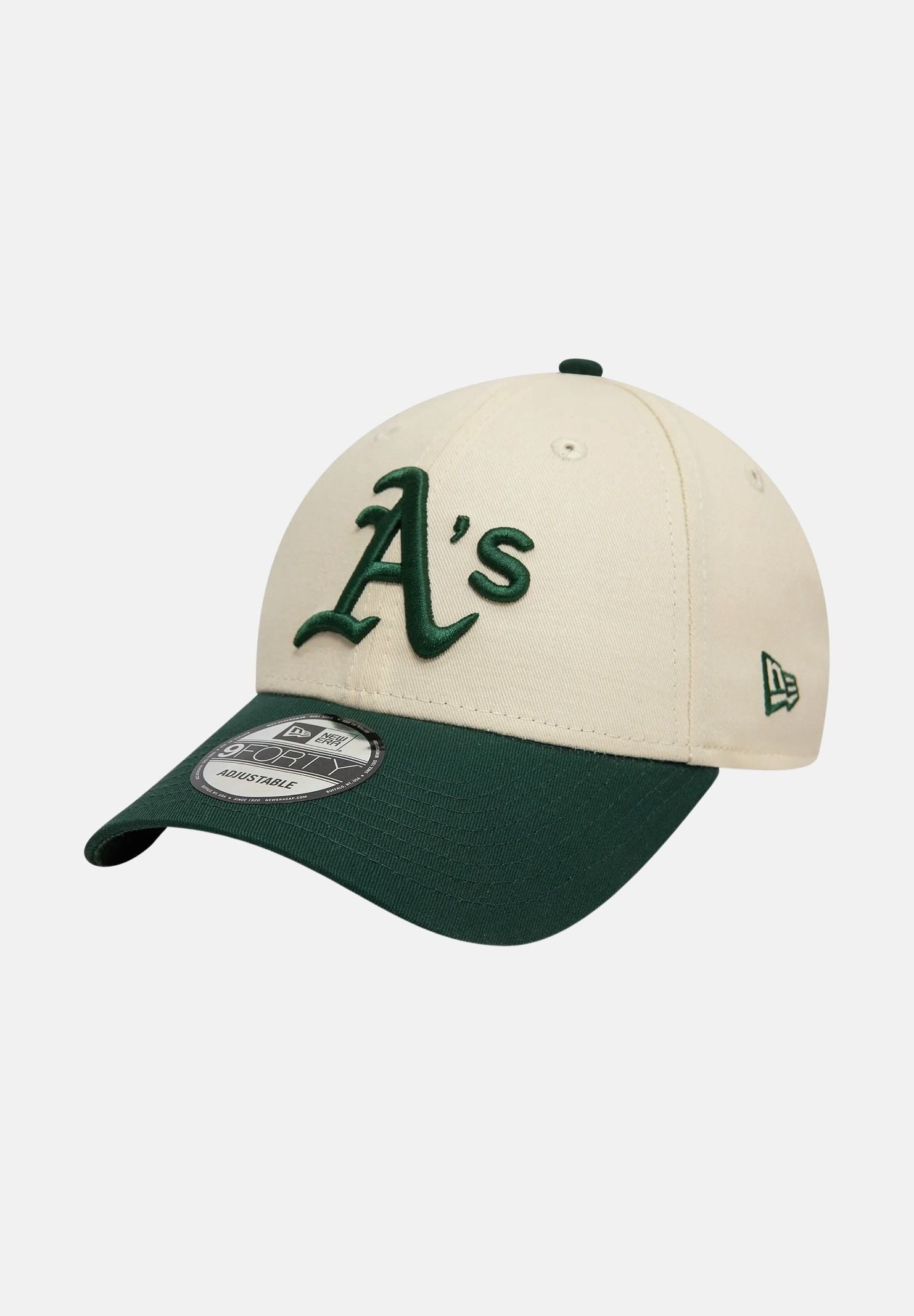 NEW ERA Cappello con visiera 9FORTY A-Frame Oakland Athletics panna e verde per uomo e donna 60595214 . NEW ERA
