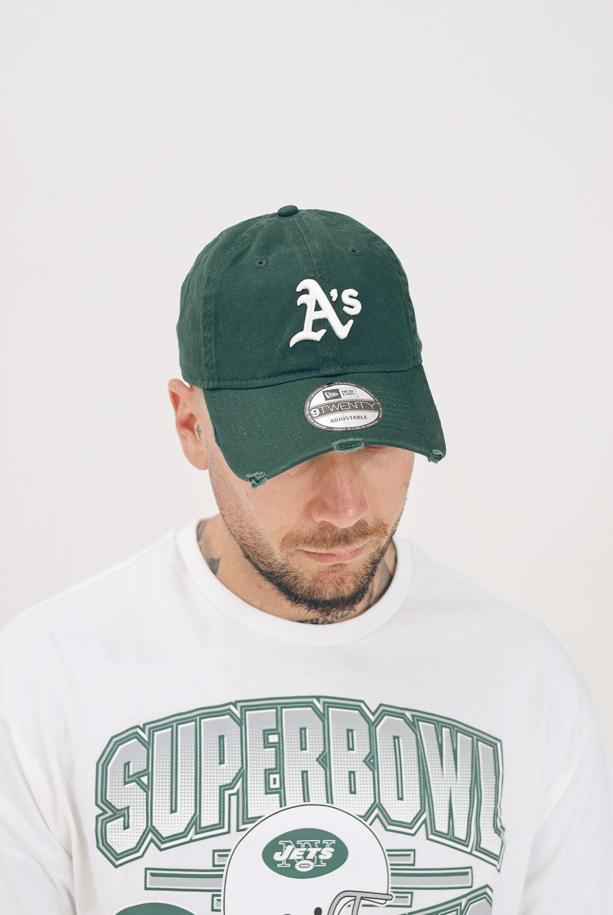 NEW ERA Cappello con visiera 9TWENTY Oakland Athletics Distressed verde per uomo e donna 60595227 . NEW ERA