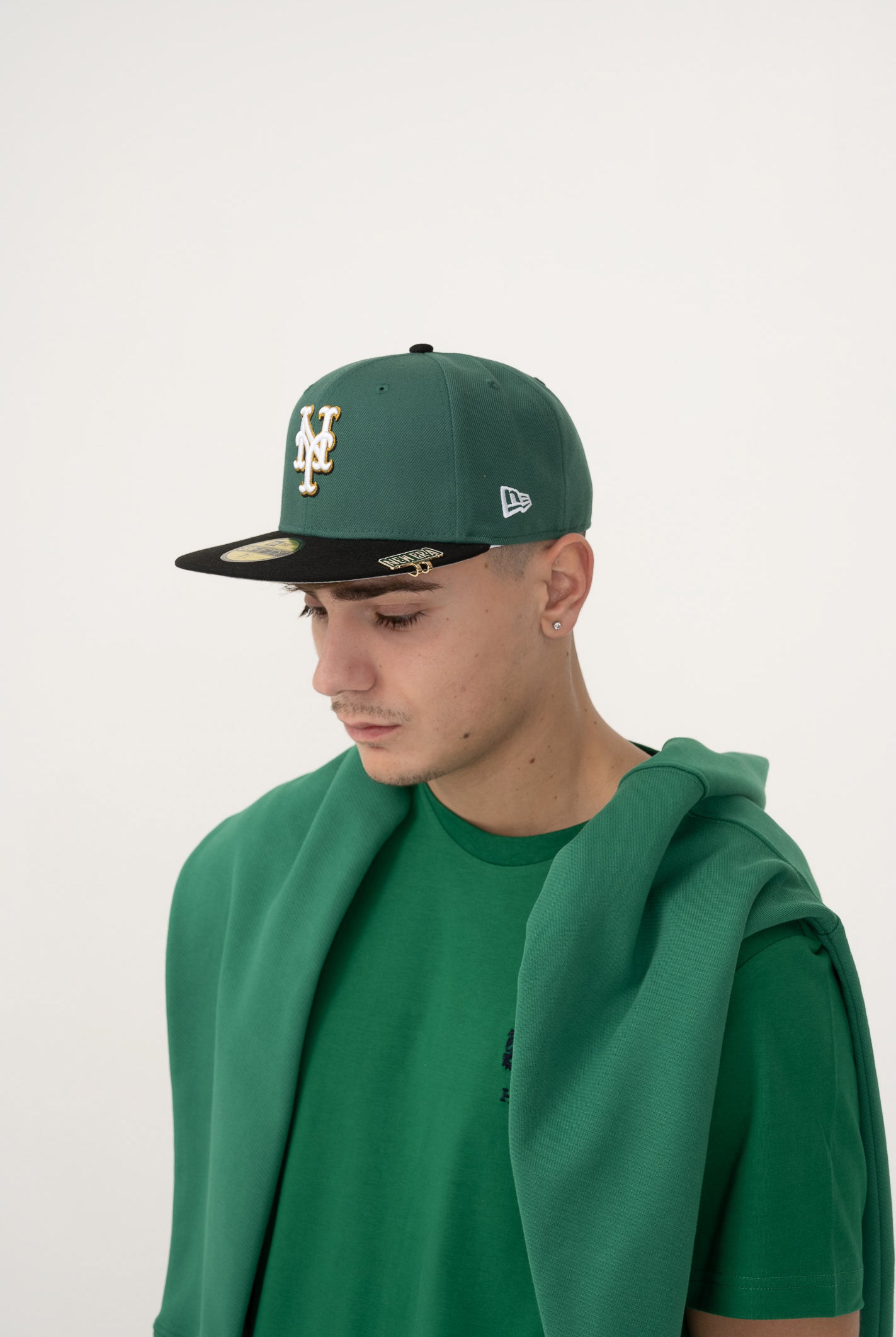 Cappello con visiera 59FIFTY New York Mets Visor Clip nero e verde da uomo 60595321 . NEW ERA