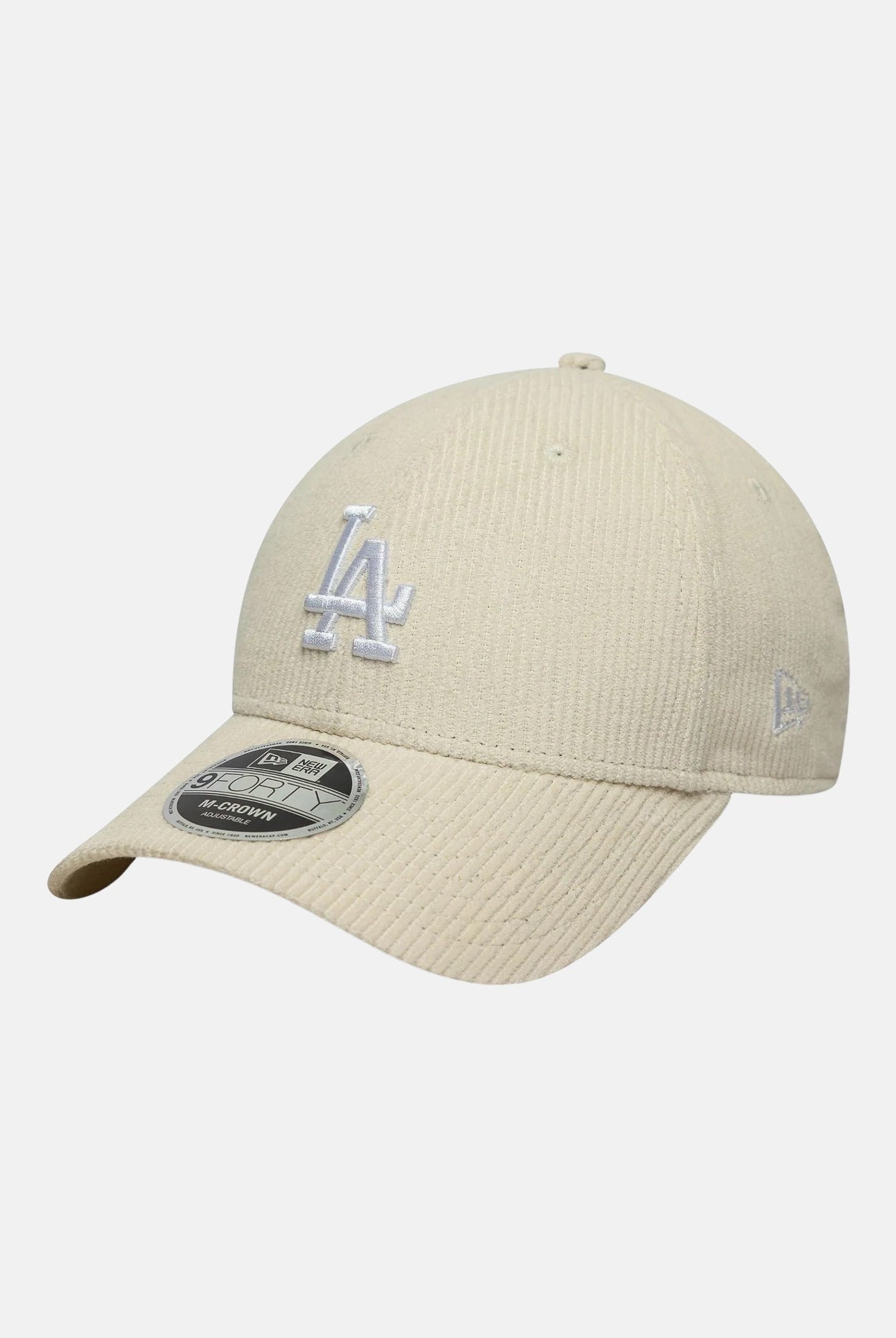 NEW ERA Cappello con visiera 9FORTY M-Crown LA Dodgers MLB in velluto a costine panna per uomo e donna 60691060 . NEW ERA