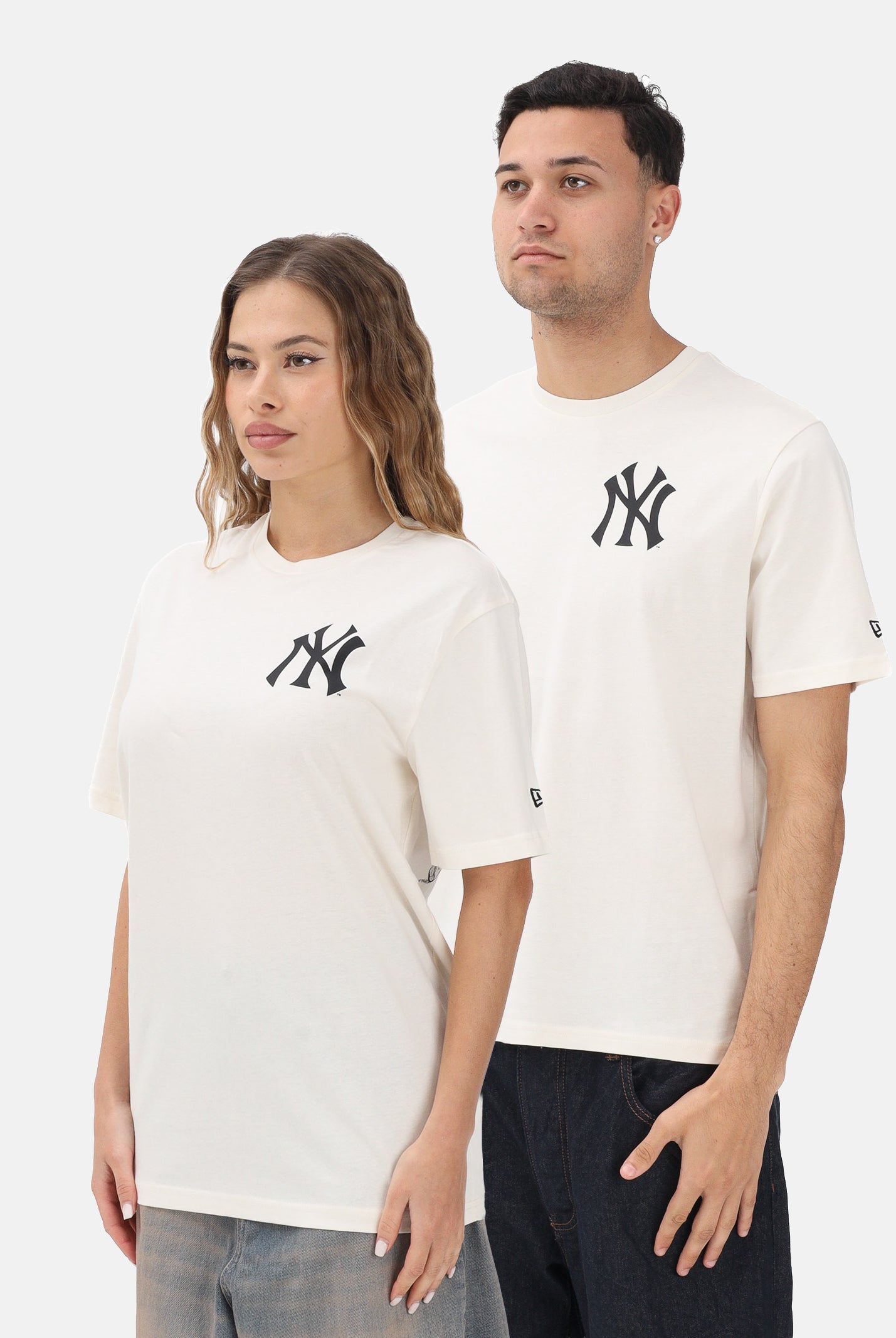 NEW ERA T-shirt a manica corta New York Yankees MLB Food Graphic panna per uomo e donna 60771504 . NEW ERA