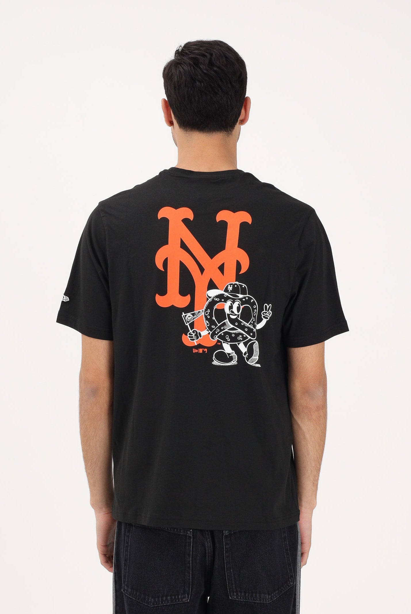 NEW ERA T-shirt a manica corta New York Mets MLB Food Graphic nera per uomo e donna 60771505 . NEW ERA