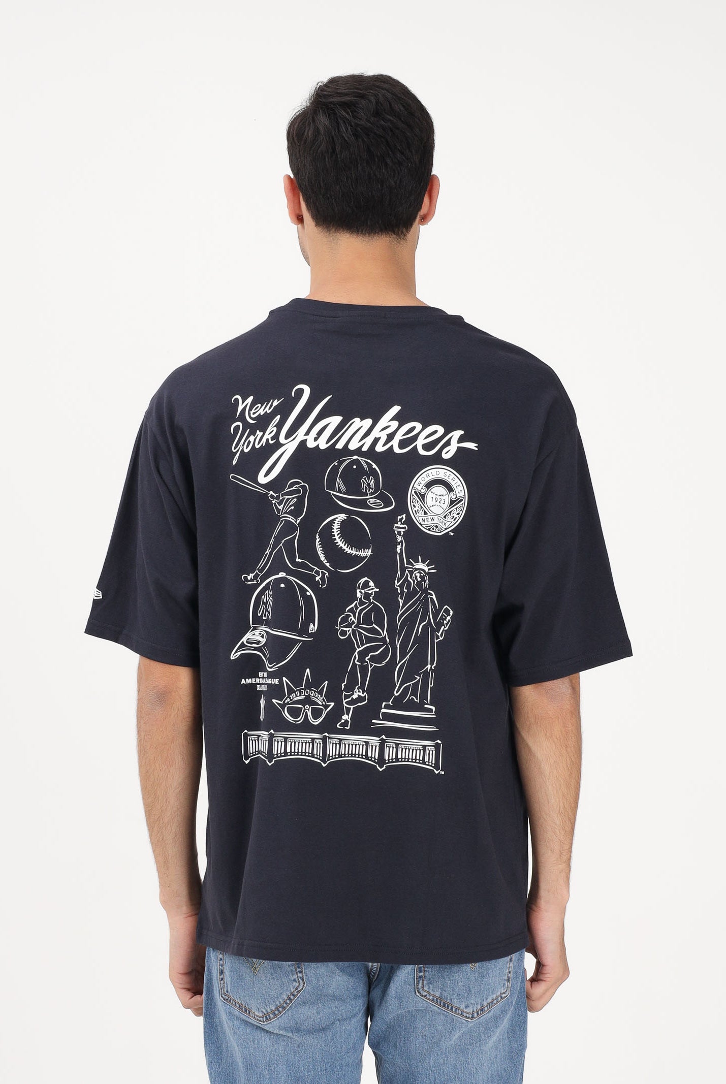 NEW ERA T-shirt a manica corta Oversized New York Yankees MLB Baseball Graphic blu per uomo e donna 60771579 . NEW ERA