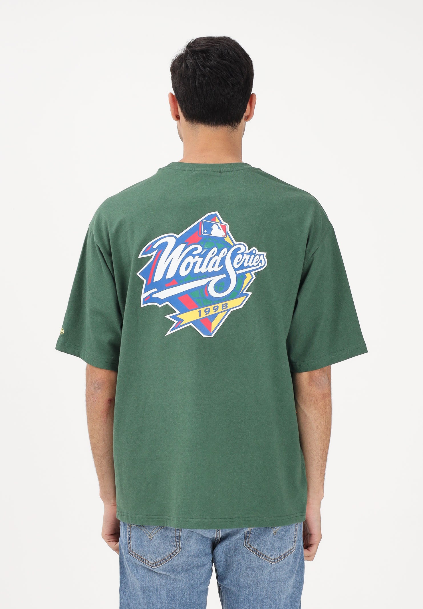NEW ERA T-shirt a manica corta New York Yankees MLB World Series verde per uomo e donna 60771584 . NEW ERA