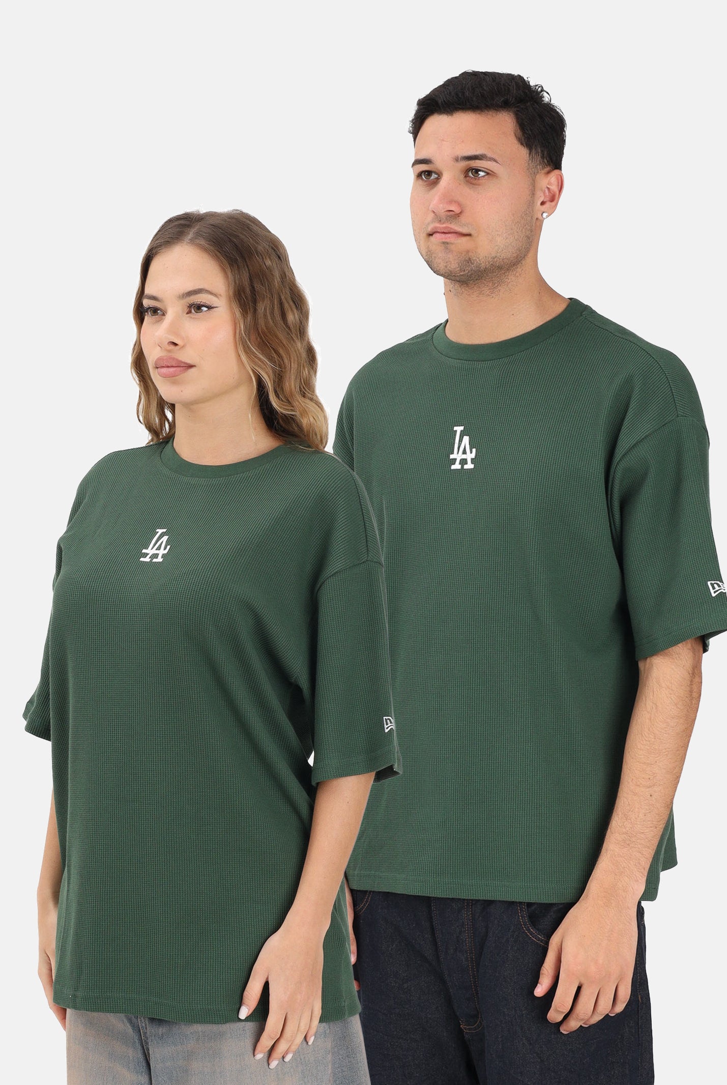 NEW ERA T-shirt a manica corta Oversized LA Dodgers MLB Waffle verde per uomo e donna 60771587 . NEW ERA