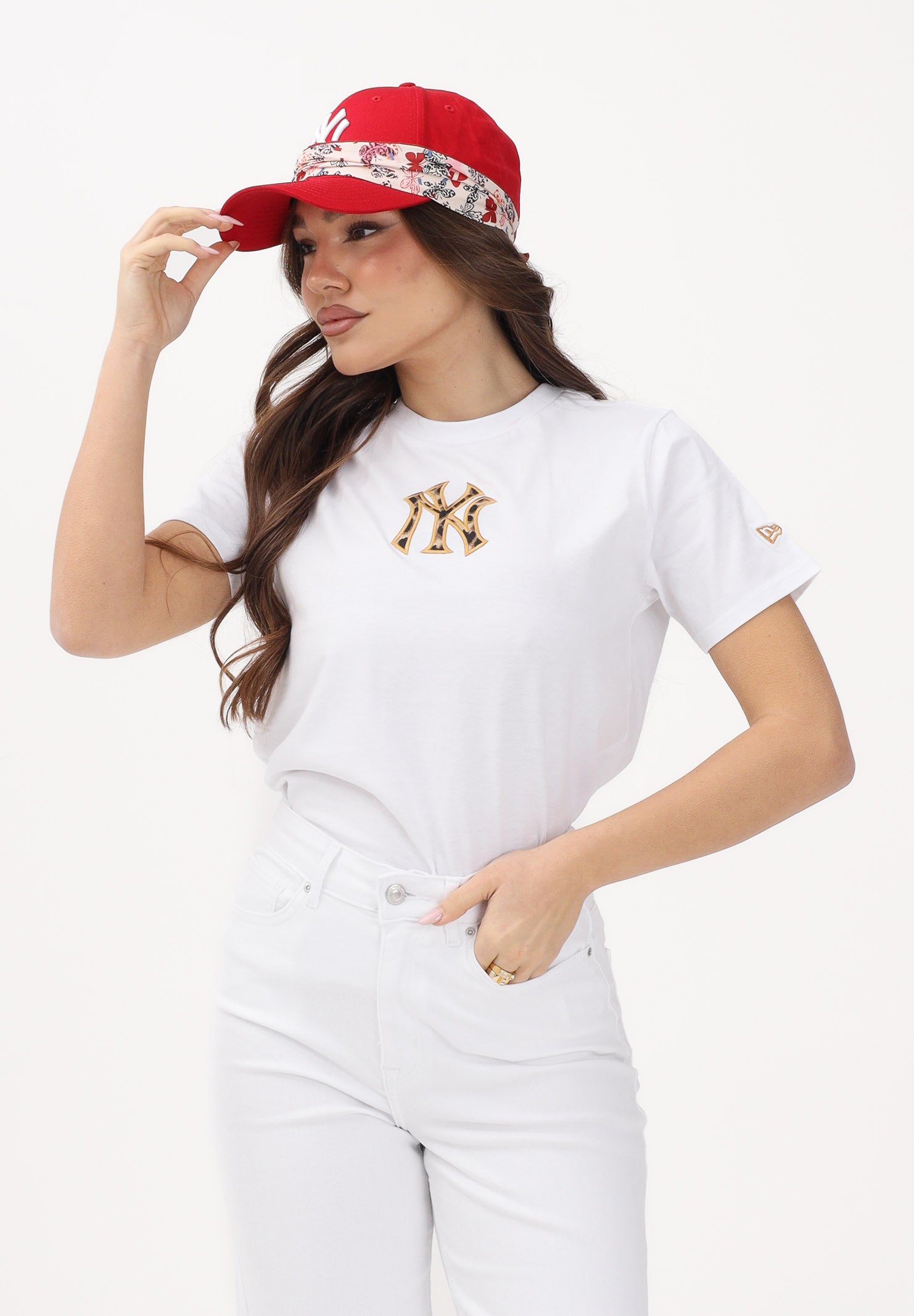 NEW ERA T-shirt a manica corta New York Yankees MLB Infill bianca da donna 60771613 . NEW ERA