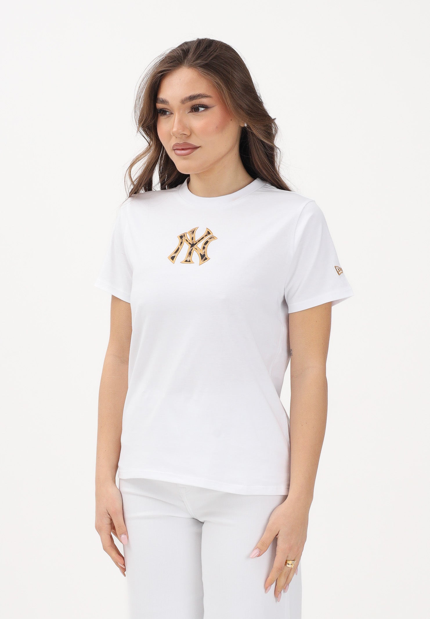 NEW ERA T-shirt a manica corta New York Yankees MLB Infill bianca da donna 60771613 . NEW ERA
