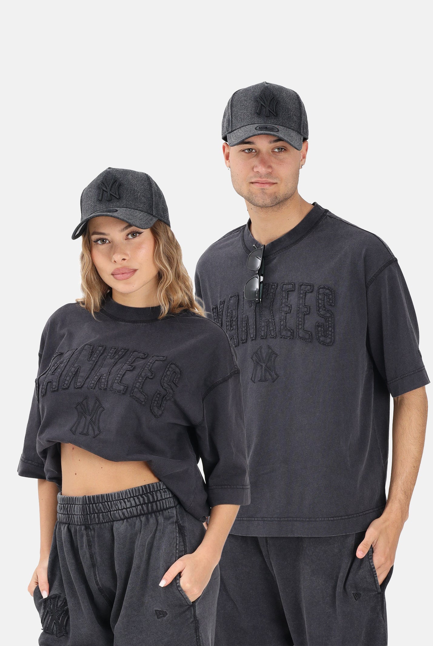 NEW ERA T-shirt a manica corta New York Yankees MLB Washed nera per uomo e donna 60771645 . NEW ERA