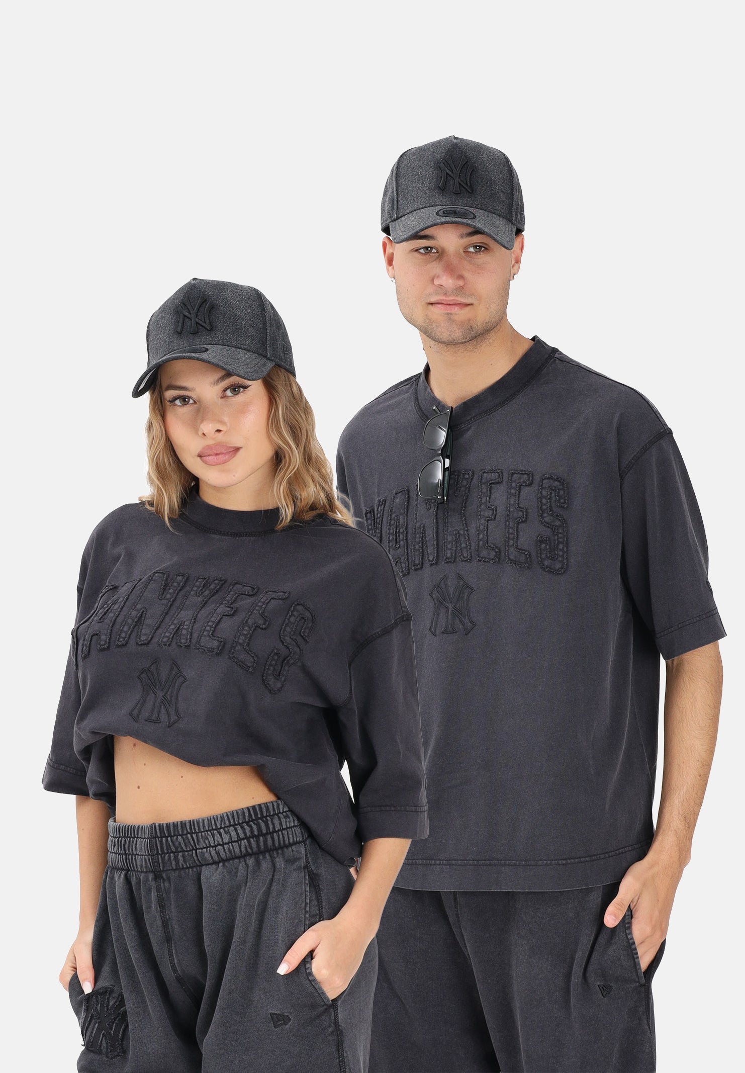 NEW ERA T-shirt a manica corta New York Yankees MLB Washed nera per uomo e donna 60771645 . NEW ERA