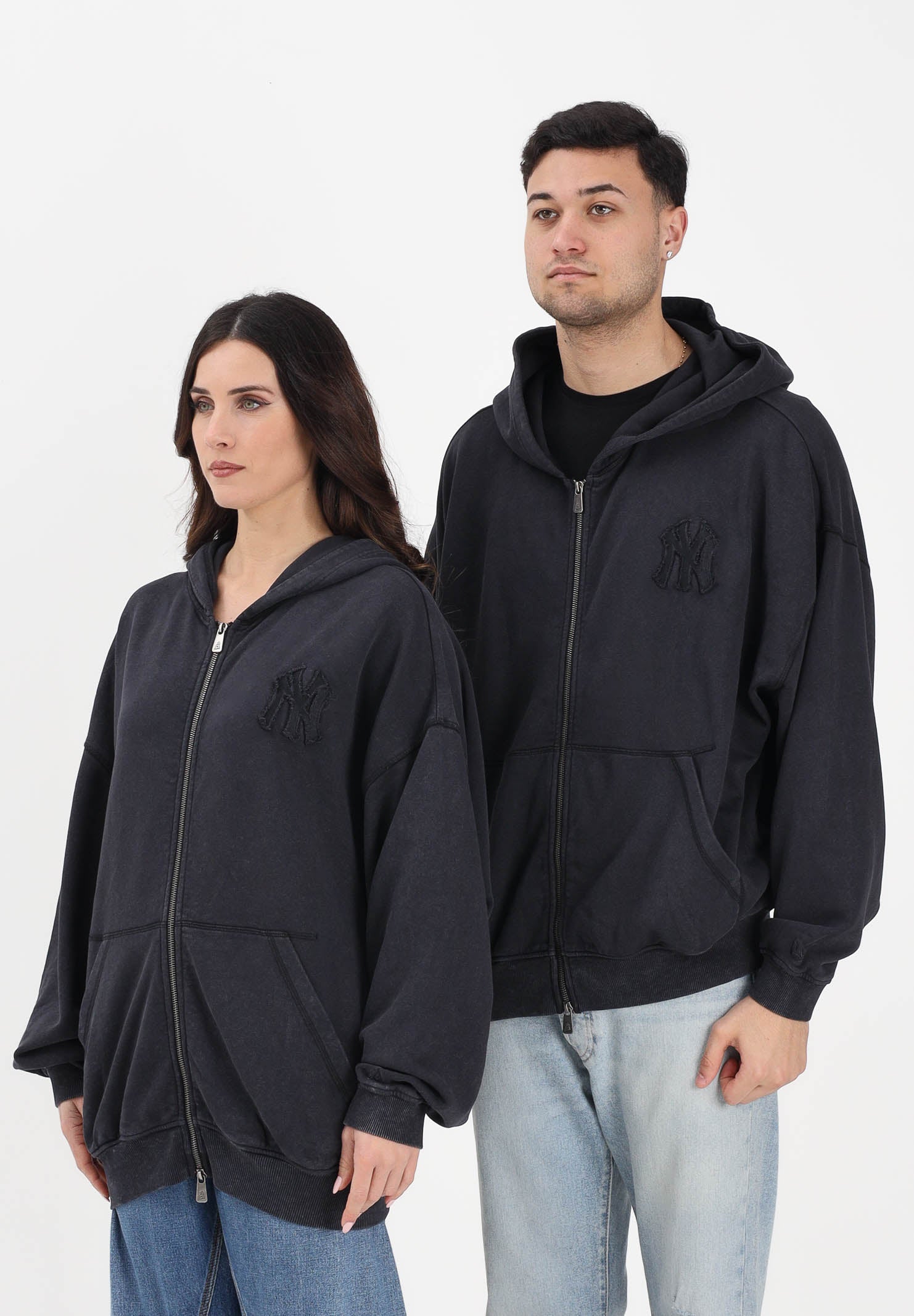 NEW ERA Felpa con zip New York Yankees MLB nera per uomo e donna 60771646 . NEW ERA