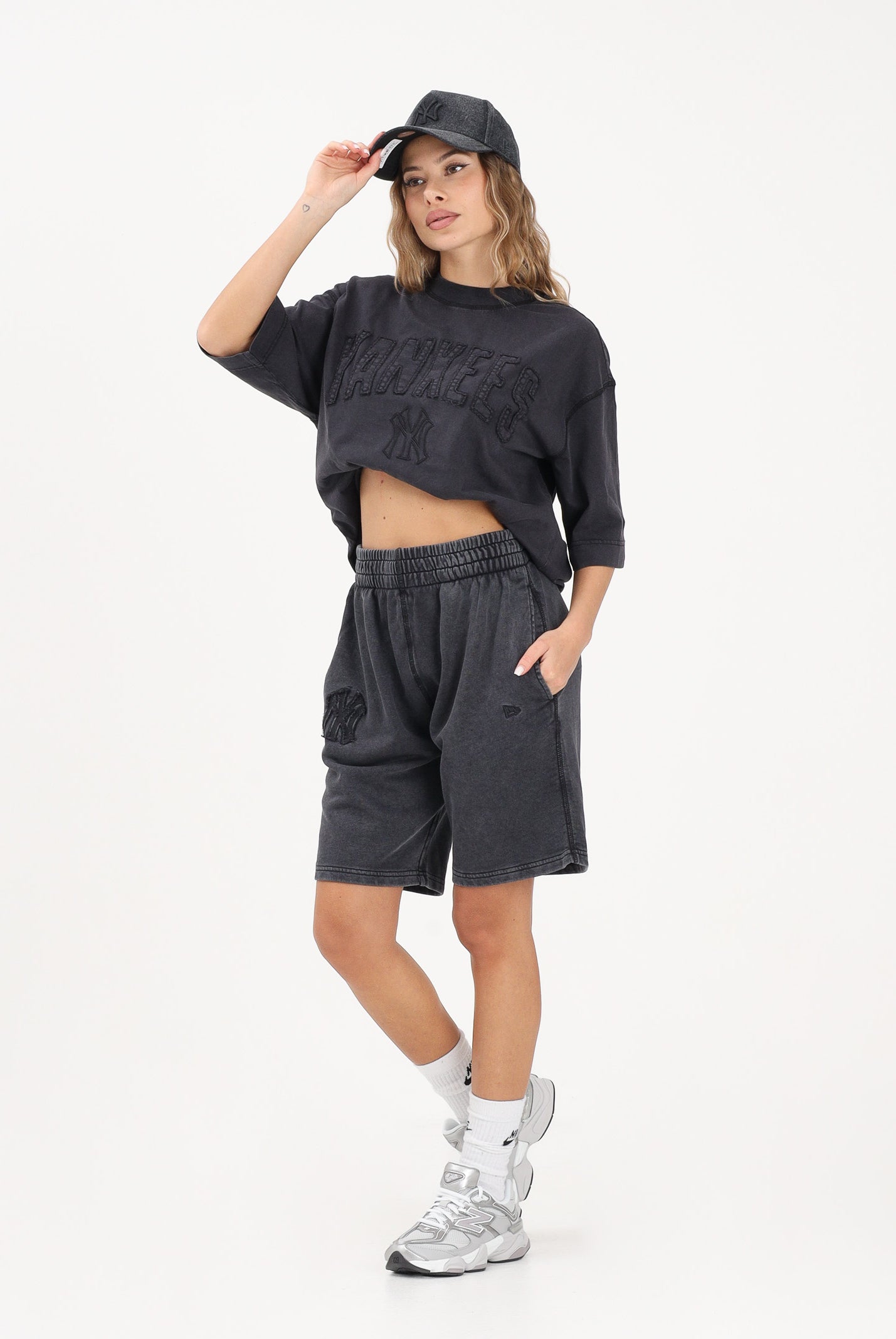 NEW ERA Shorts sportivo MLB Washed New York Yankees nero per uomo e donna 60771649 . NEW ERA