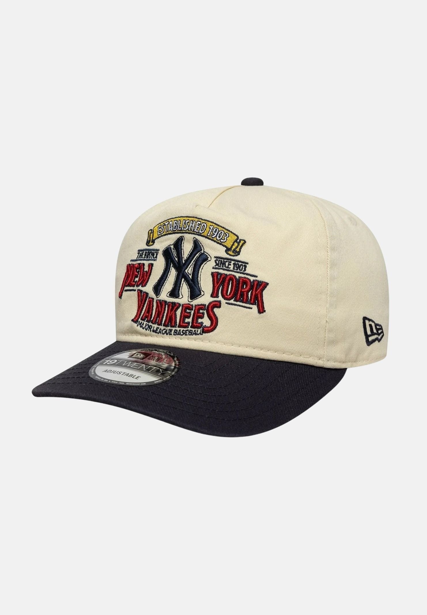 NEW ERA Cappello con visiera 19TWENTY New York Yankees MLB Washed Graphic beige e blu per uomo e donna 60771834 . NEW ERA