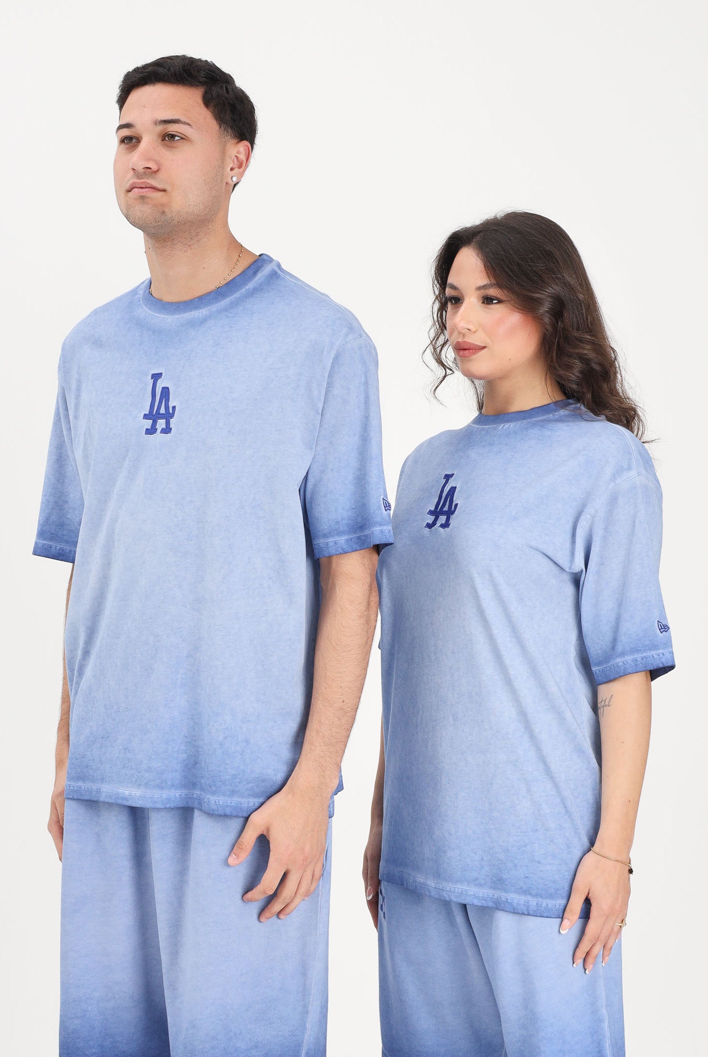 NEW ERA T-shirt a manica corta LA Dodgers MLB Washed Logo blu per uomo e donna 60856137 . NEW ERA