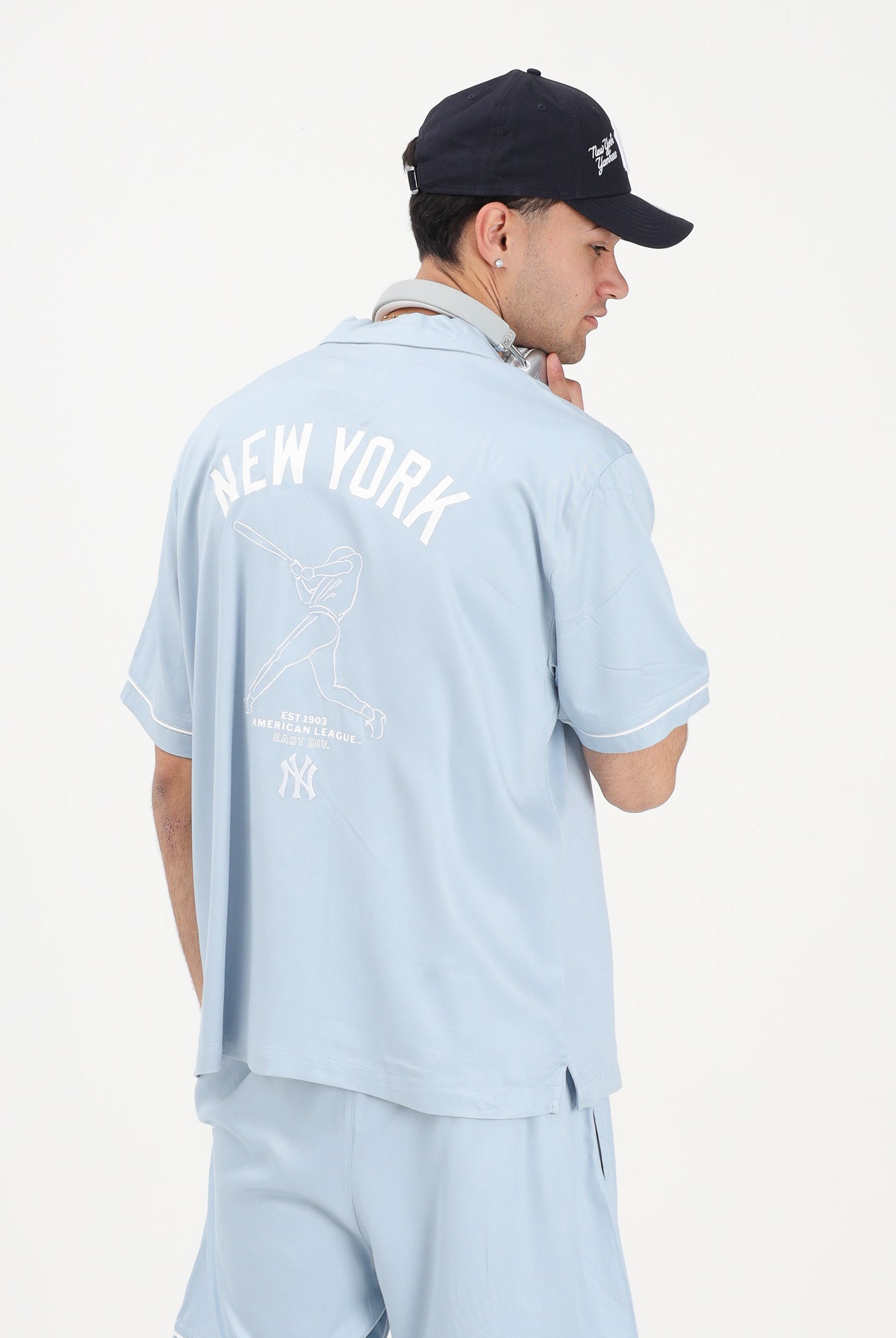 NEW ERA Camicia a manica corta MLB Graphic Revere New York Yankees celeste per uomo e donna 60856138 . NEW ERA
