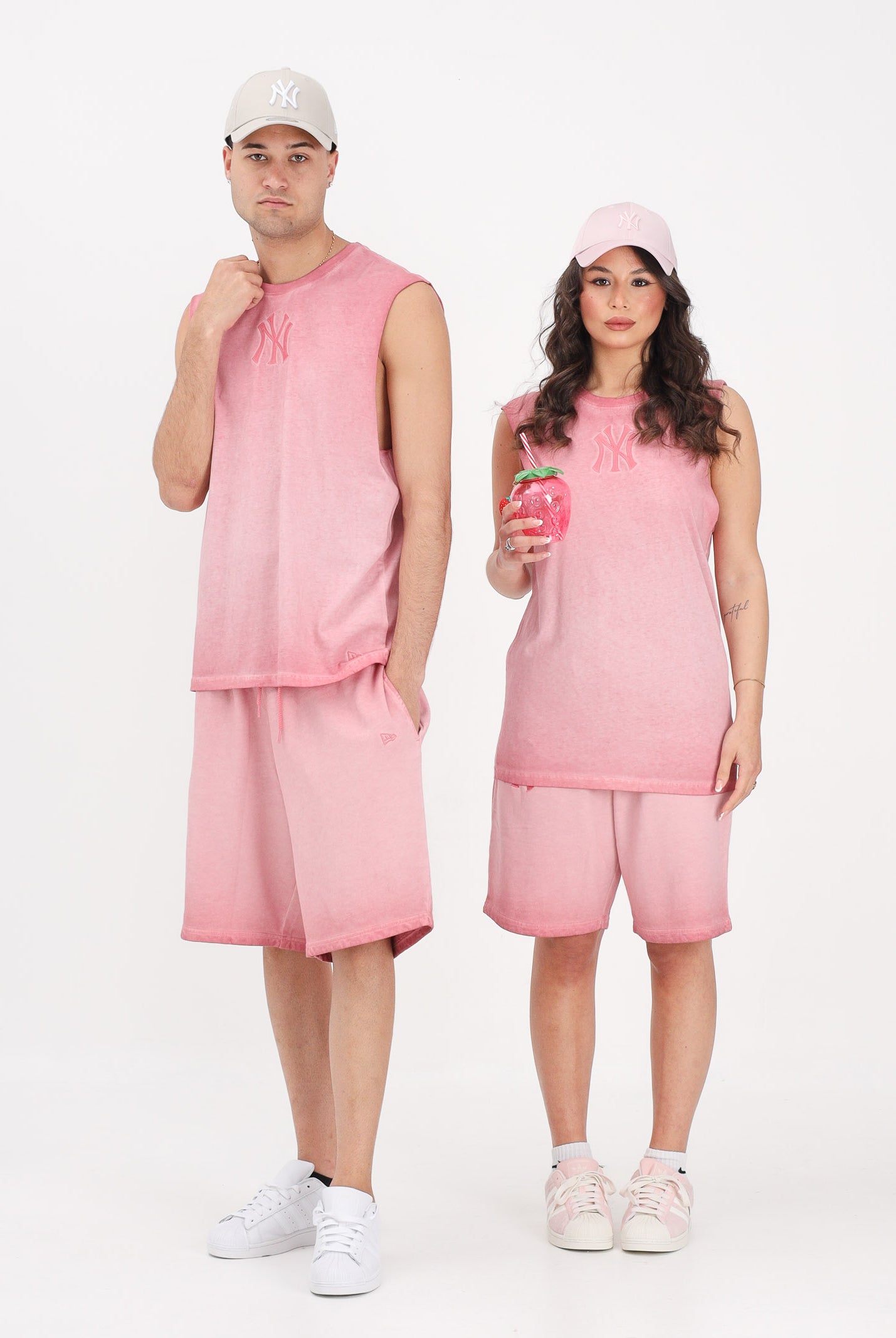 NEW ERA Shorts sportivo New York Yankees MLB Washed Logo rosa per uomo e donna 60856153 . NEW ERA