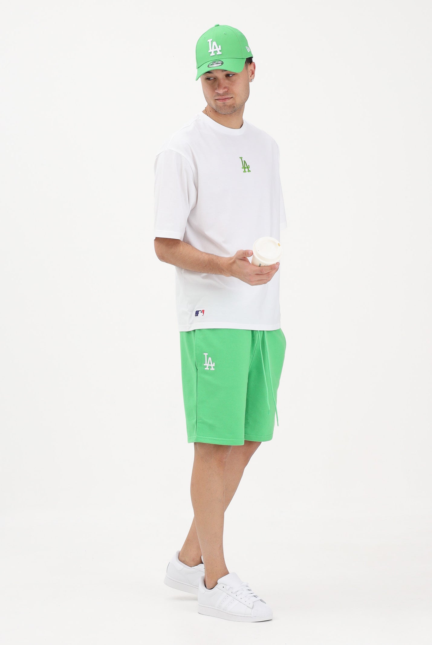 NEW ERA Shorts sportivo LA Dodgers MLB League Essential verde per uomo e donna 60856156 . NEW ERA