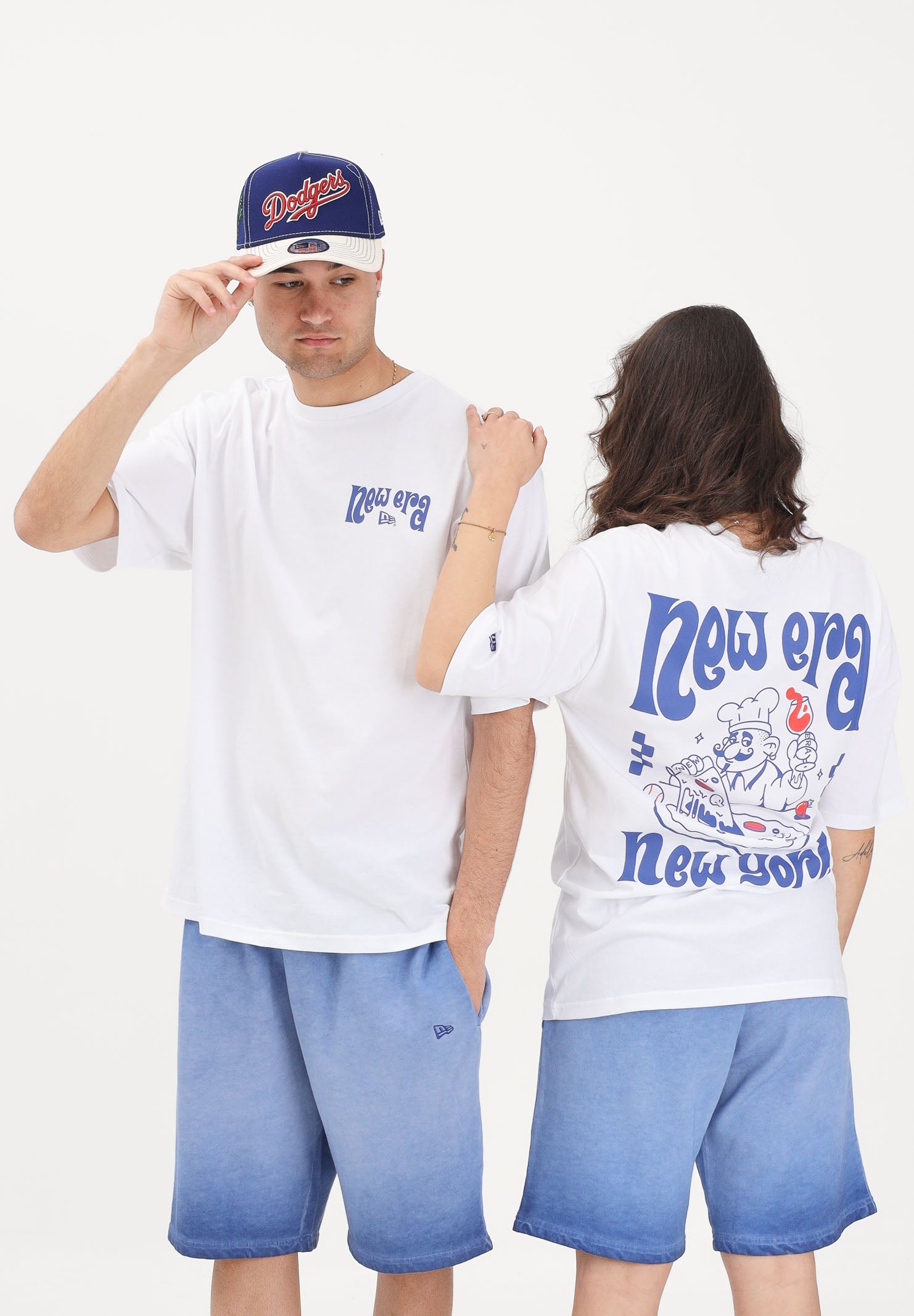 NEW ERA T-shirt a manica corta bianca per uomo e donna con stampa 60856181 . NEW ERA