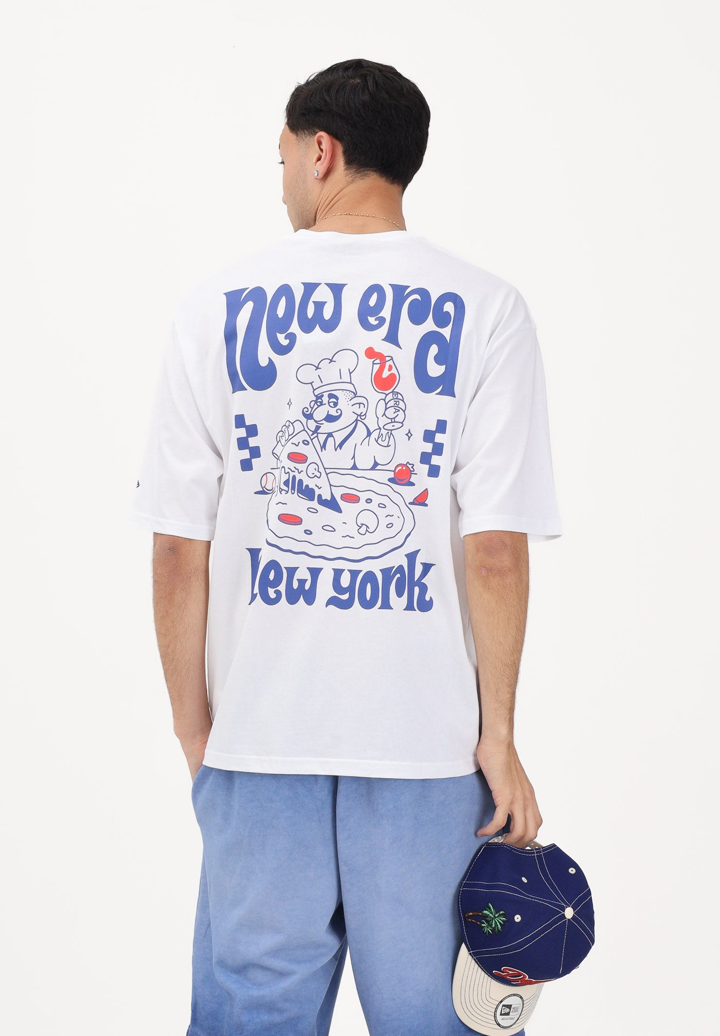 NEW ERA T-shirt a manica corta bianca per uomo e donna con stampa 60856181 . NEW ERA