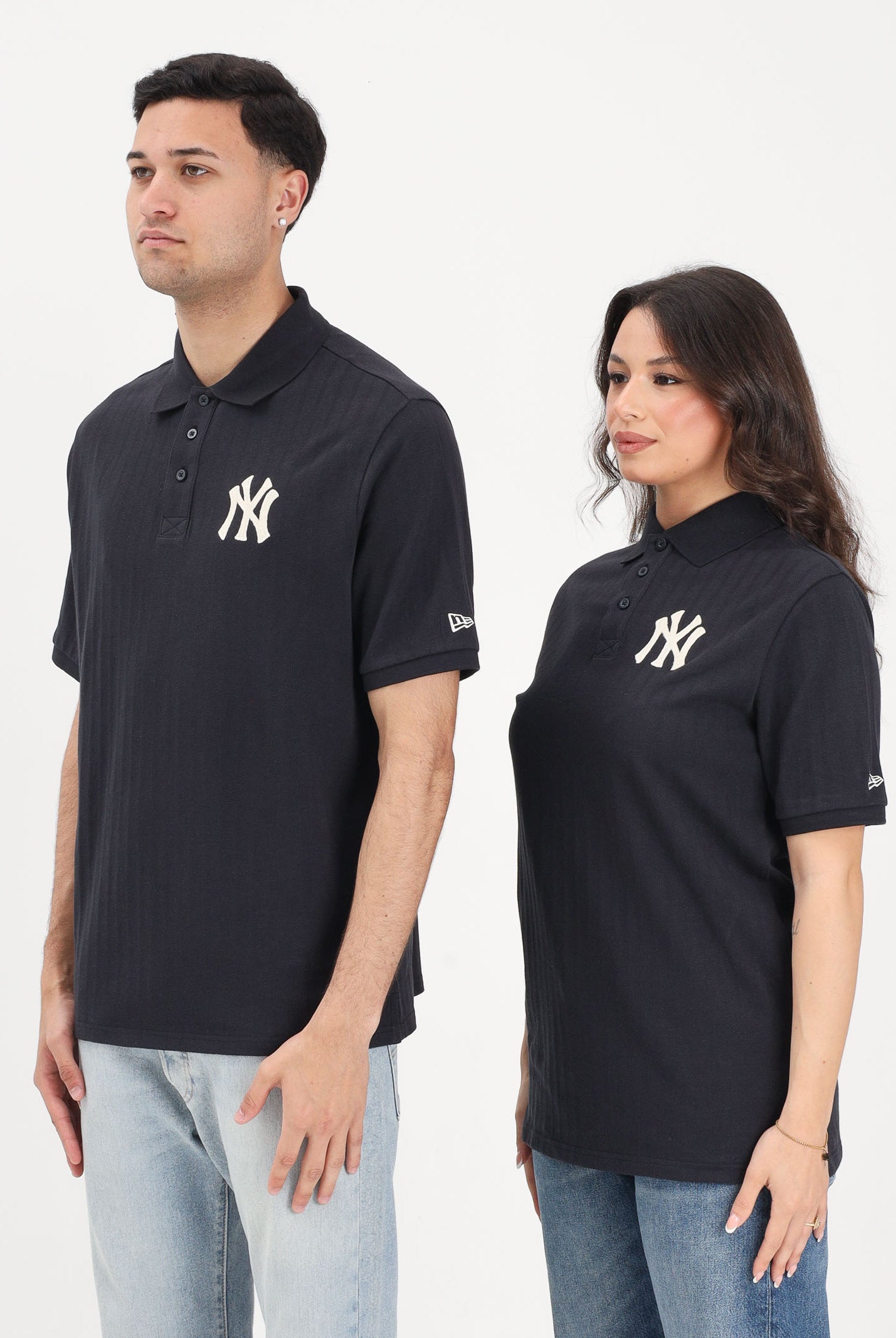NEW ERA Polo a manica corta New York Yankees MLB Rib blu per uomo e donna 60856204 . NEW ERA