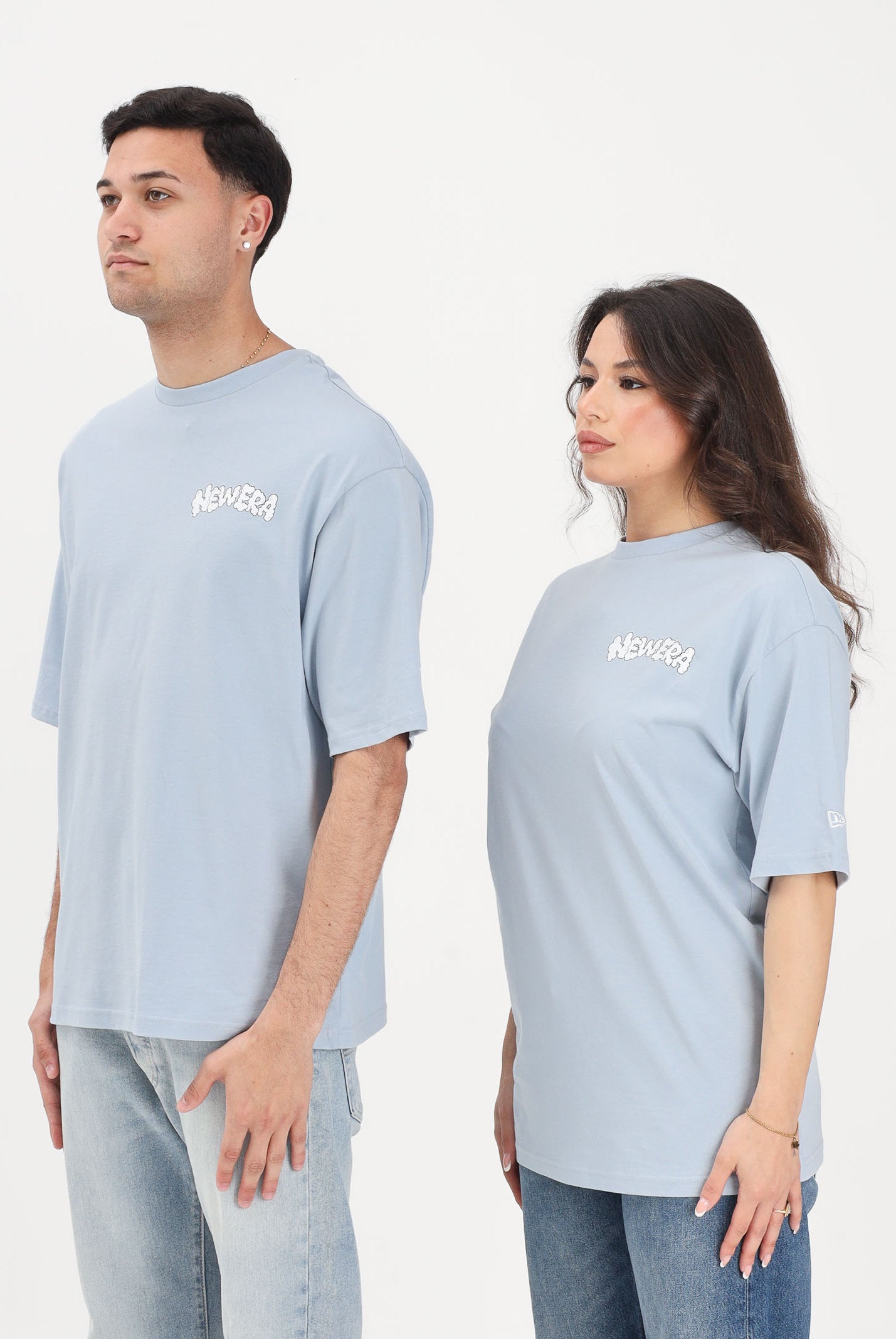 NEW ERA T-shirt a manica corta Oversized New Era Fun Block Party Graphic azzurra per uomo e donna 60856210 . NEW ERA