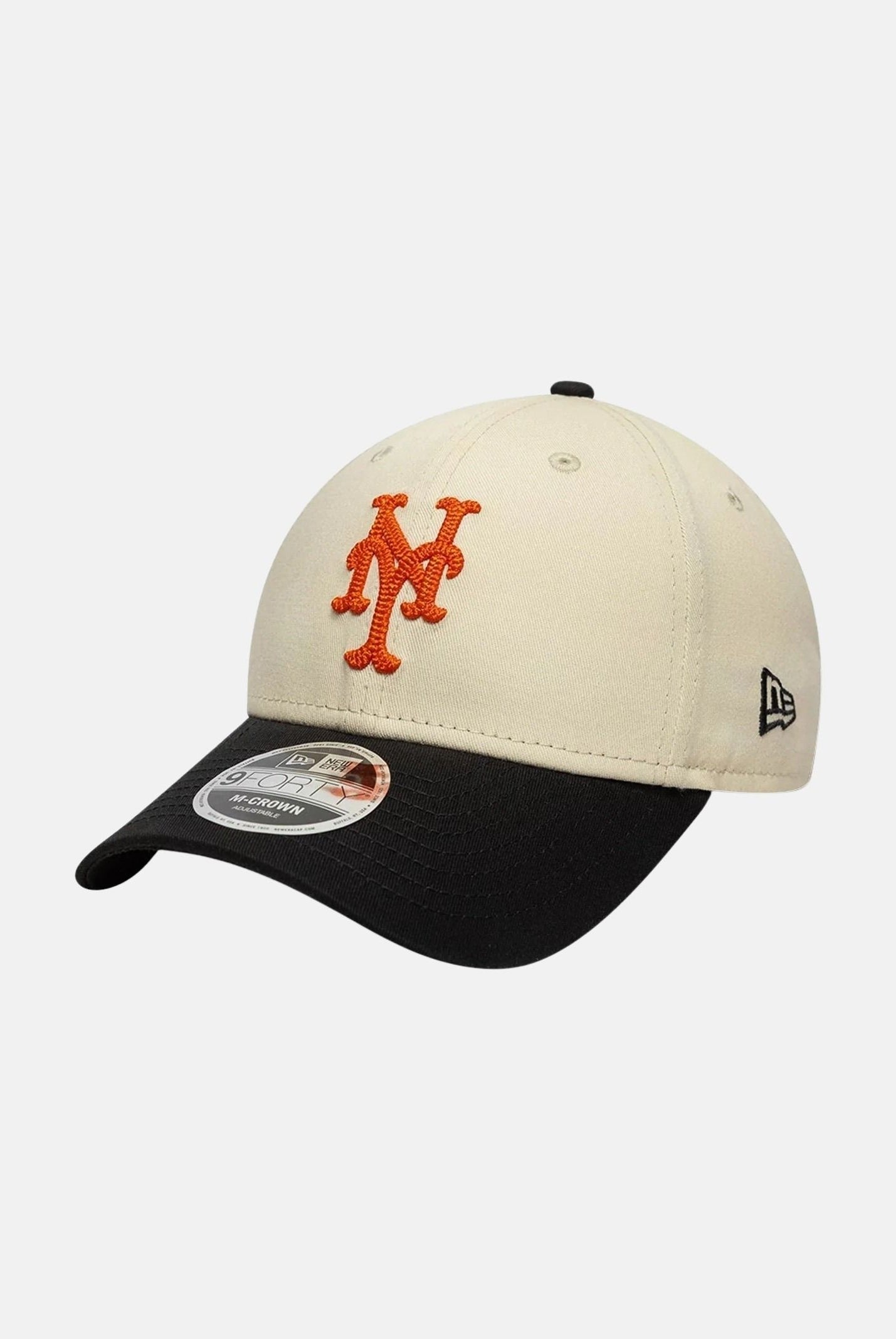 NEW ERA Cappello con visiera MLB Side Script New York 9FORTY M-Crown beige e nero per uomo e donna 60856245 . NEW ERA