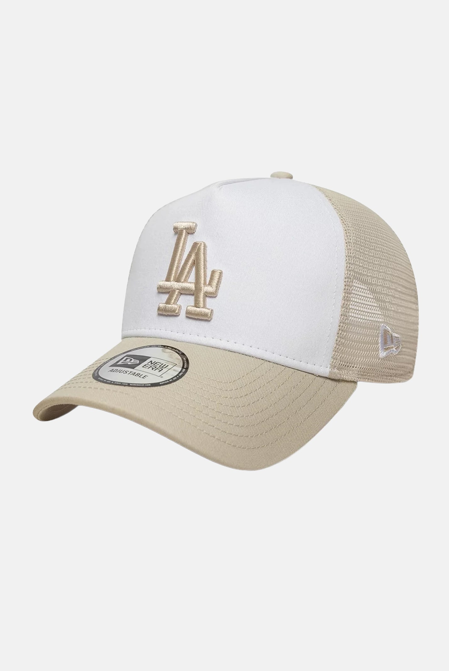 NEW ERA Cappello con visiera 9FORTY A-Frame Trucker LA Dodgers MLB League Essential beige e bianco per uomo e donna 60856266 . NEW ERA
