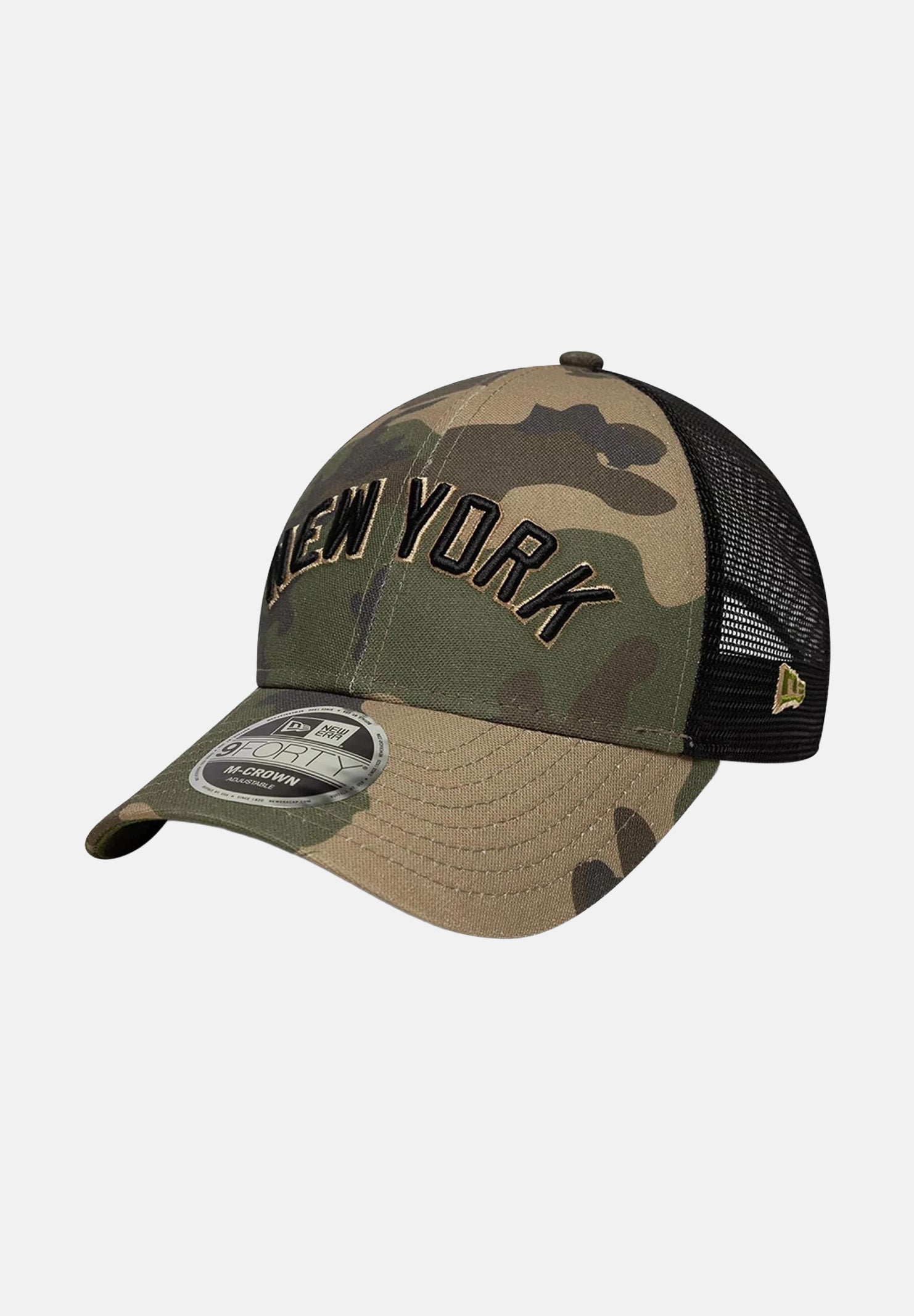 NEW ERA Cappello con visiera 9FORTY M-Crown New York Yankees MLB Wordmark Woodland camouflage per uomo e donna 60856332 . NEW ERA
