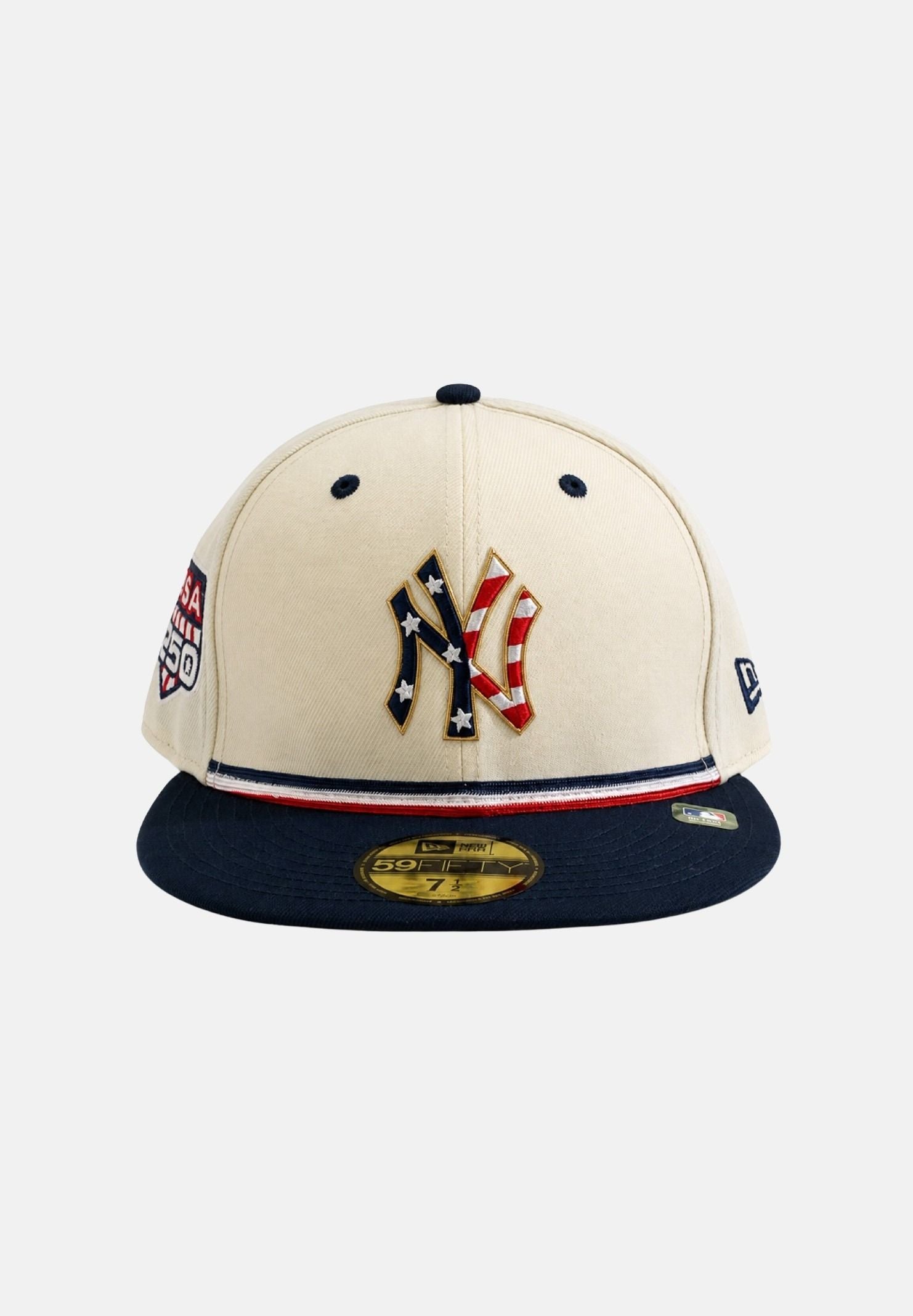 NEW ERA cappello con visiera New York Yankees MLB USA 250 59FIFTY Bright Blue blu beige da uomo e donna 60866713 . NEW ERA