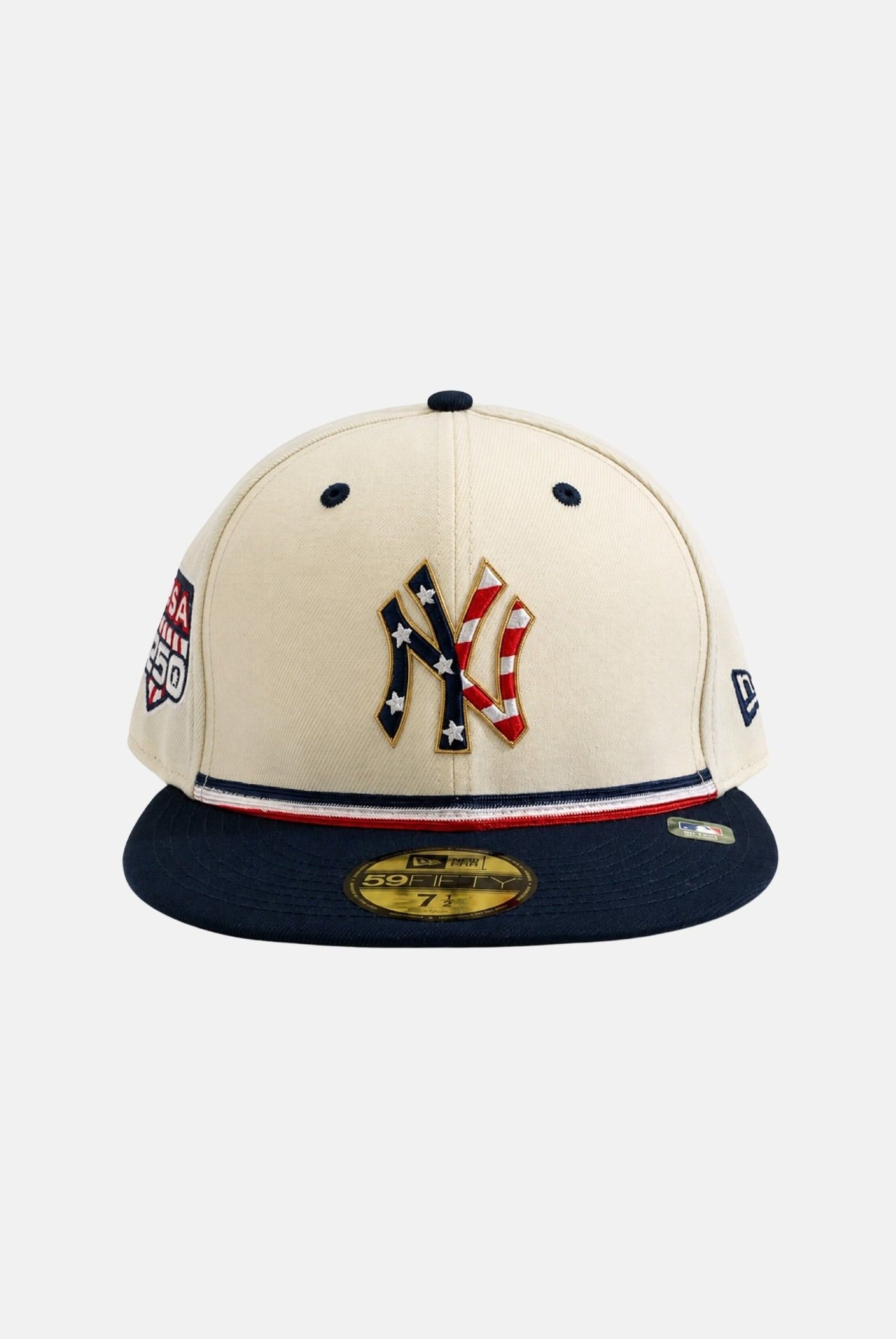 NEW ERA cappello con visiera New York Yankees MLB USA 250 59FIFTY Bright Blue blu beige da uomo e donna 60866713 . NEW ERA