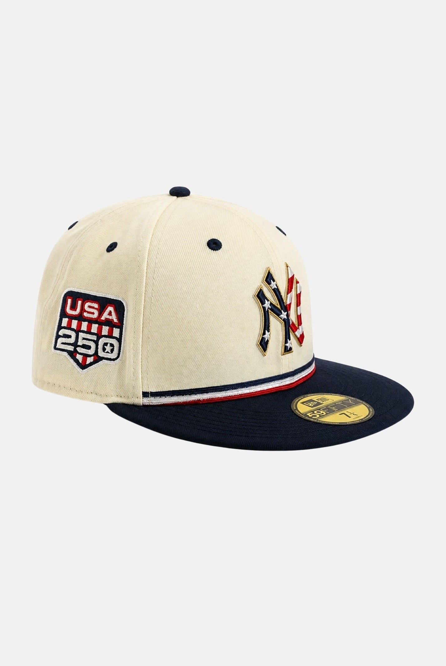 NEW ERA cappello con visiera New York Yankees MLB USA 250 59FIFTY Bright Blue blu beige da uomo e donna 60866713 . NEW ERA