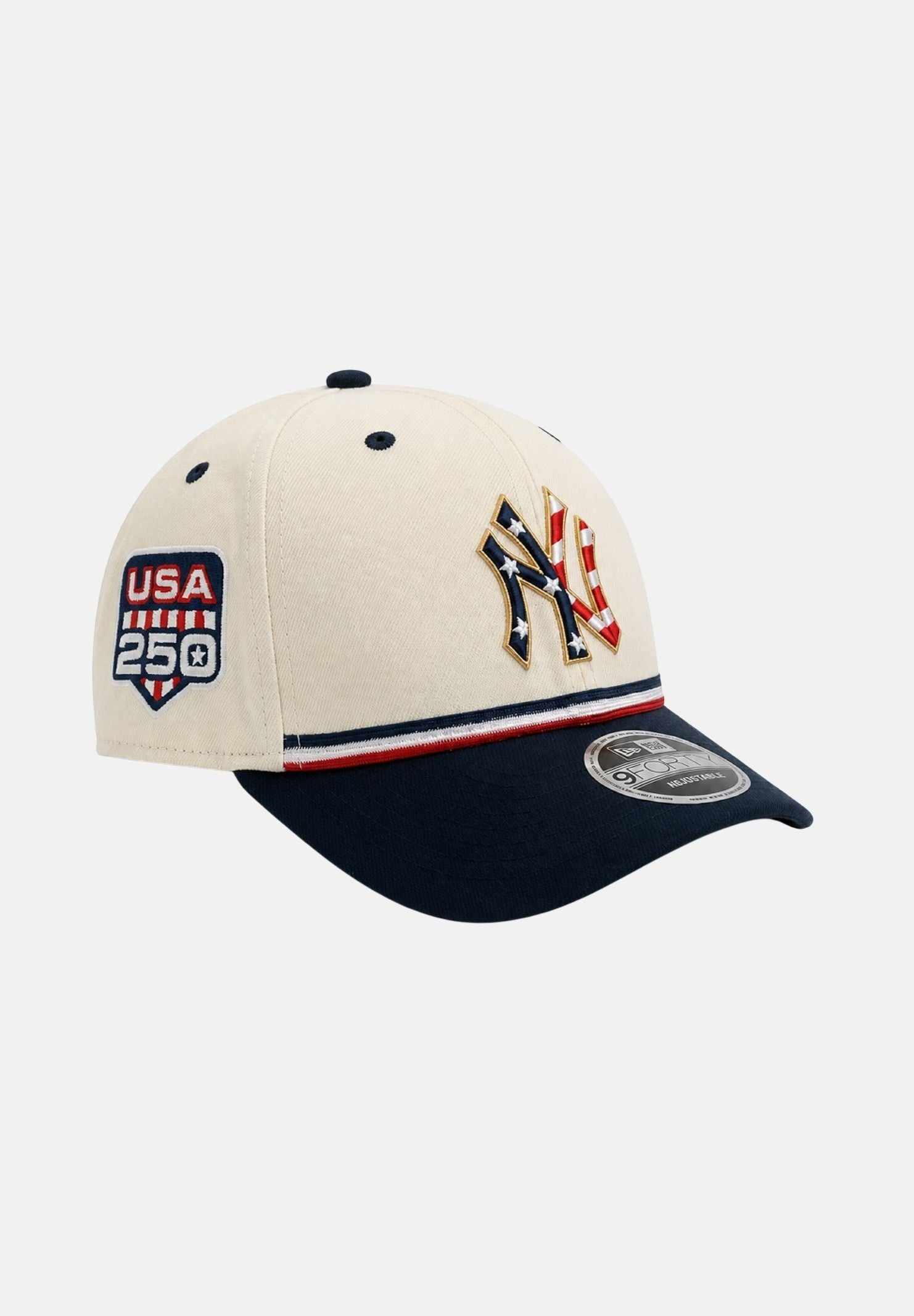 NEW ERA cappello con visiera New York Yankees MLB USA 250 9FORTY M-Crown Bright Blue blu beige da uomo e donna 60866724 . NEW ERA