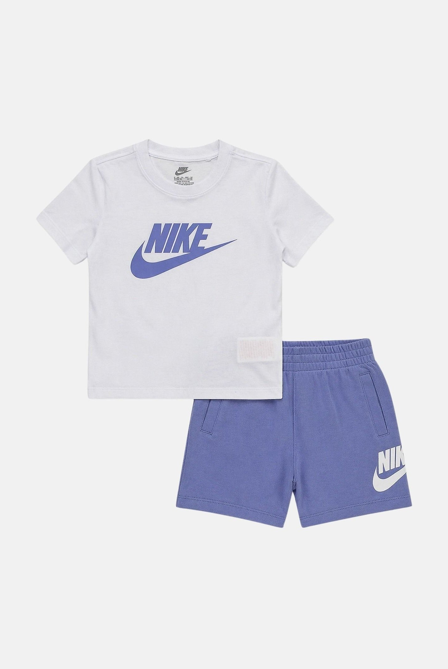 NIKE Completino lilla e bianco da bambina con maxi stampa logo 36L596 P3F NIKE