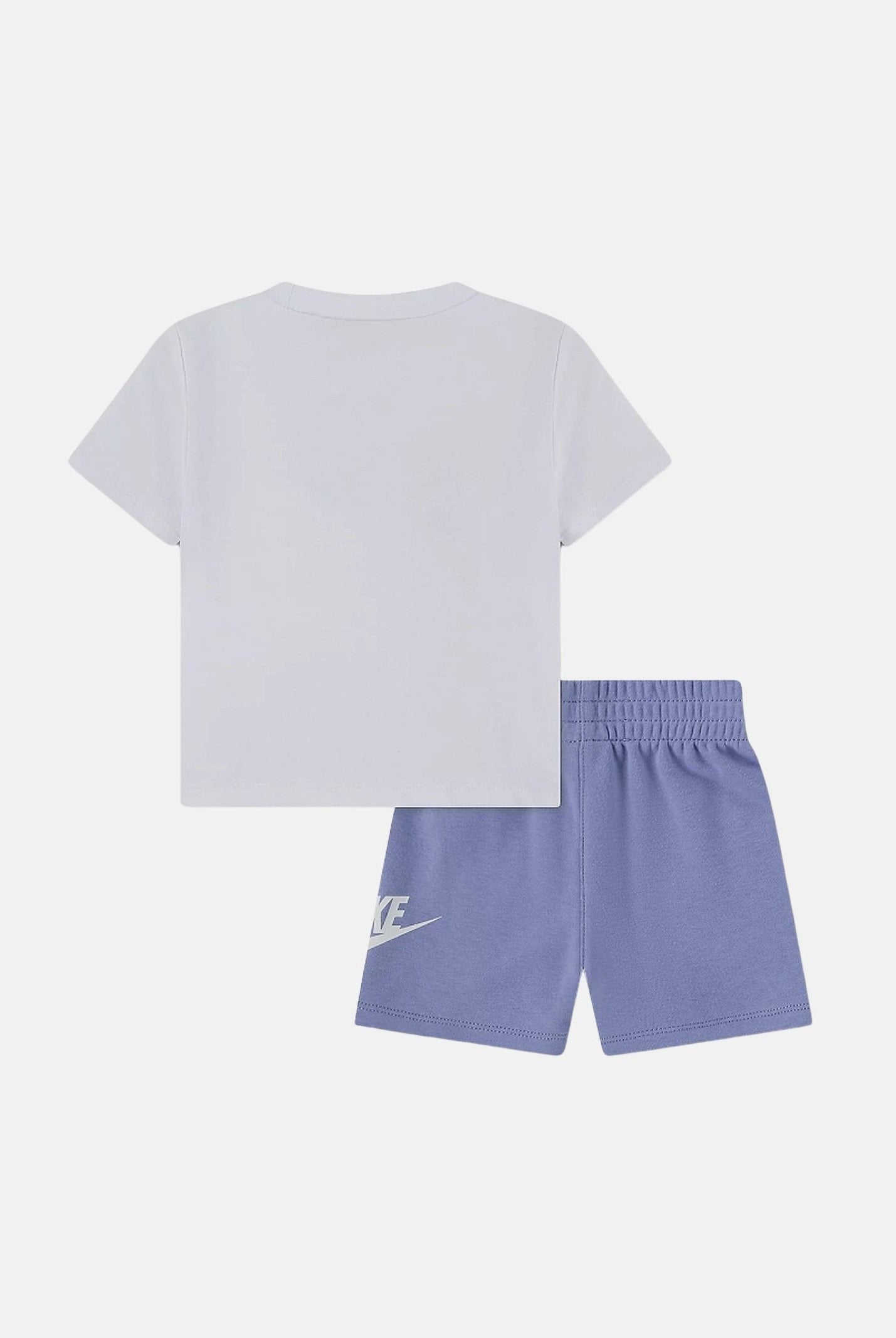 NIKE Completino CLUB TEE bianco e lilla da neonato con stampa logo 66L596 P3F NIKE