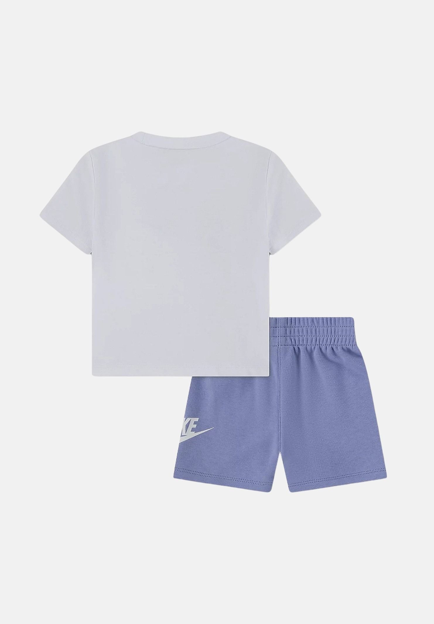 NIKE Completino CLUB TEE bianco e lilla da neonato con stampa logo 66L596 P3F NIKE