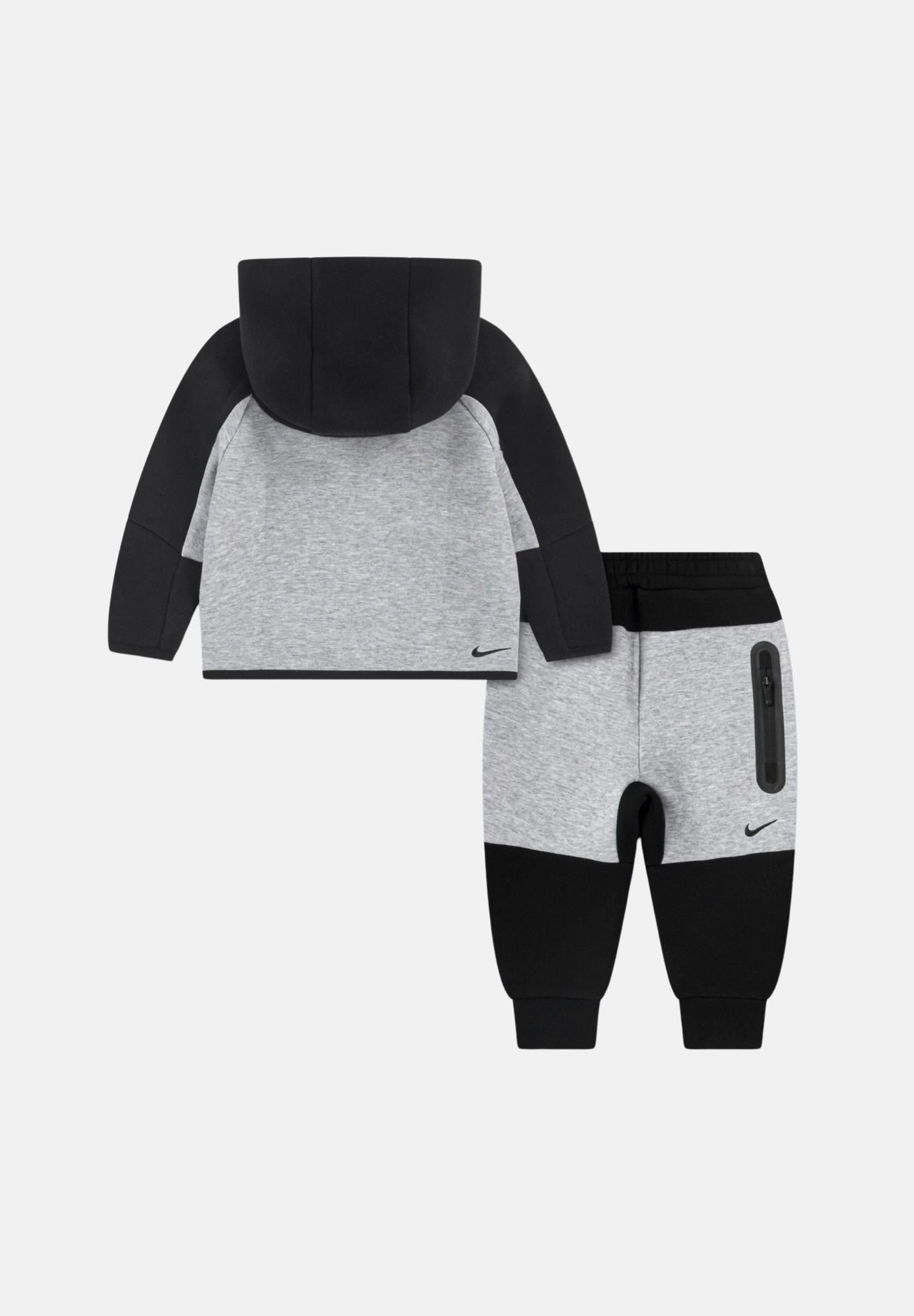 NIKE Tuta Tech Fleece grigia e nera da neonato 66M880 K90 NIKE