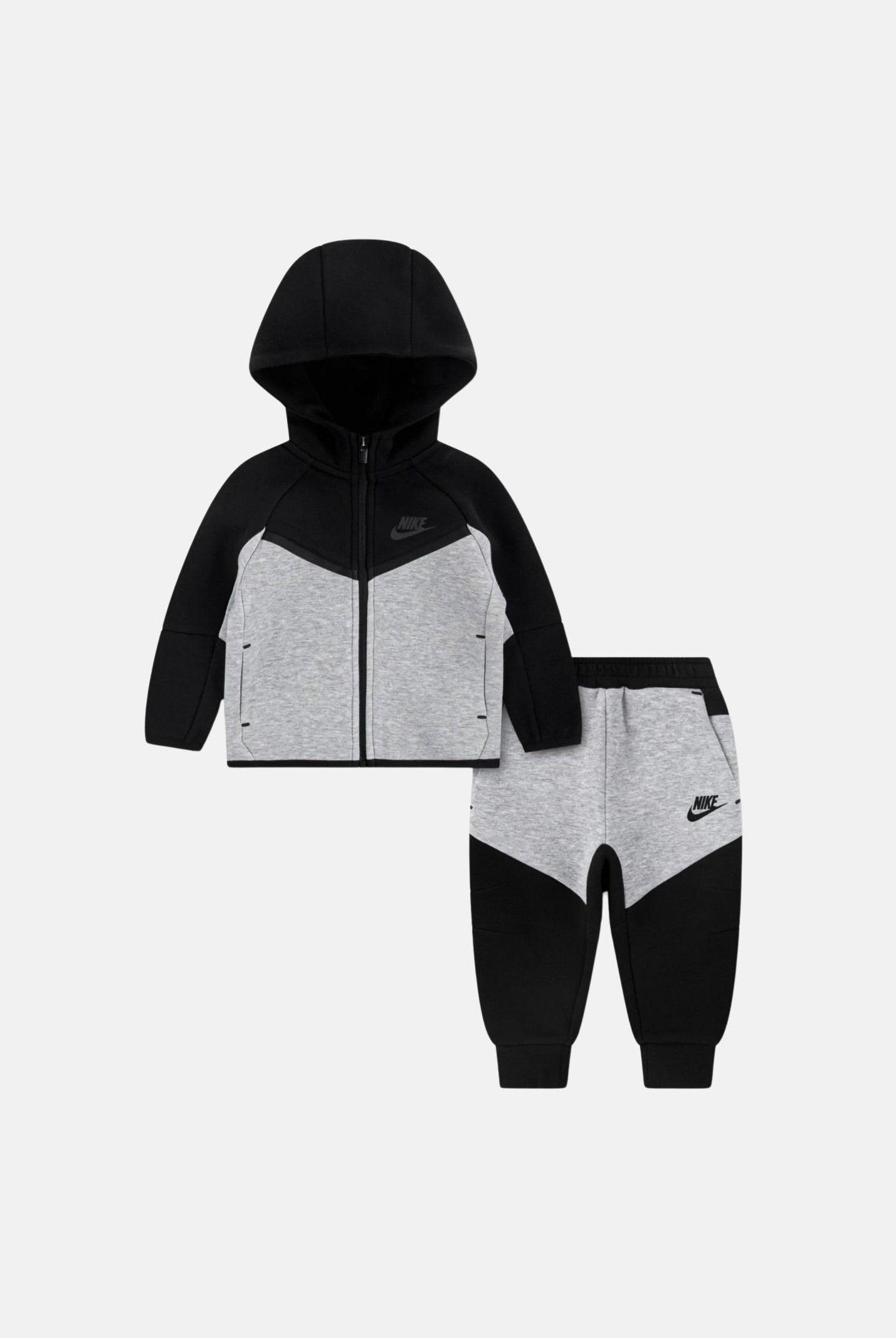 NIKE Tuta Tech Fleece grigia e nera da neonato 66M880 K90 NIKE