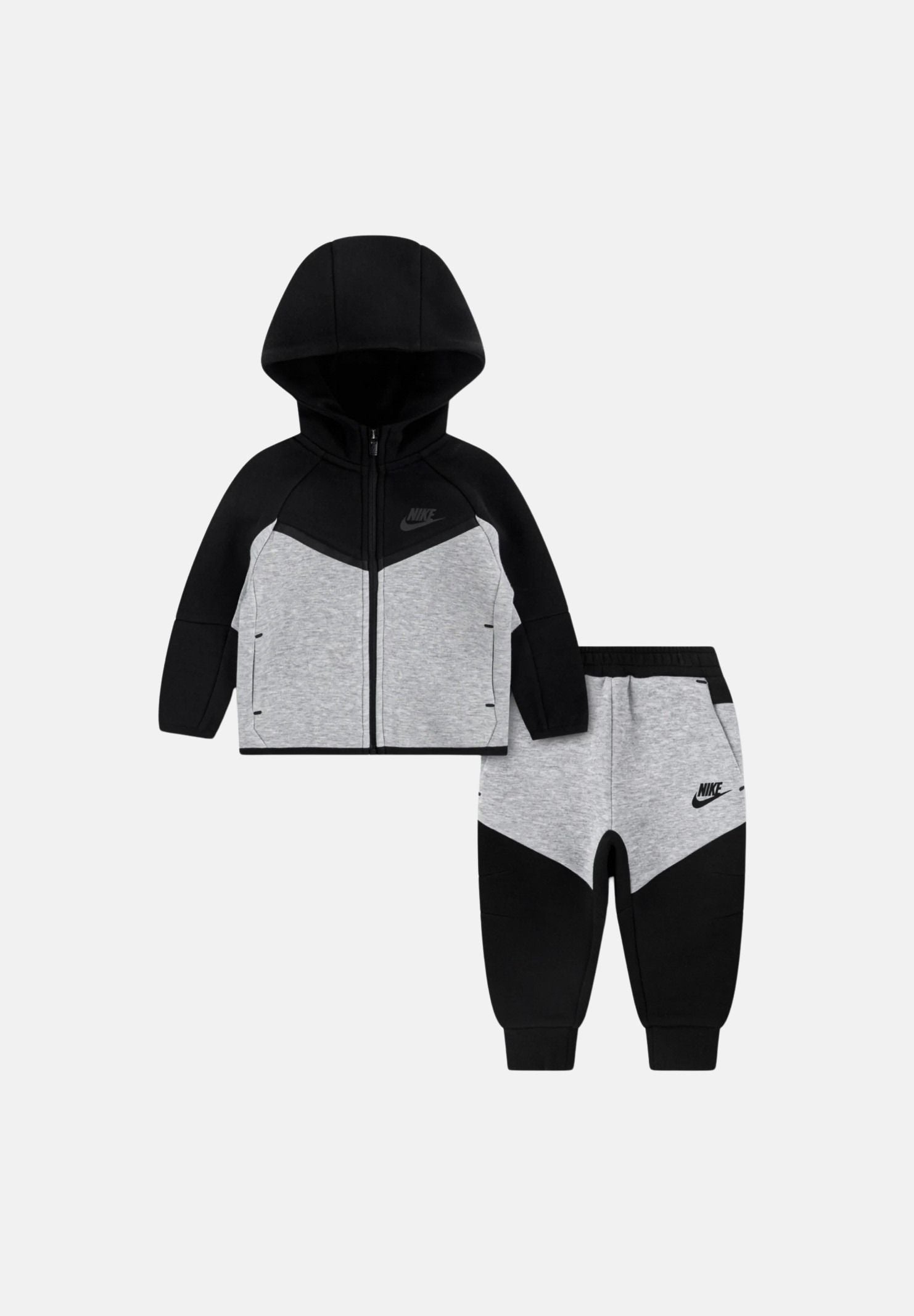 NIKE Tuta Tech Fleece grigia e nera da neonato 66M880 K90 NIKE