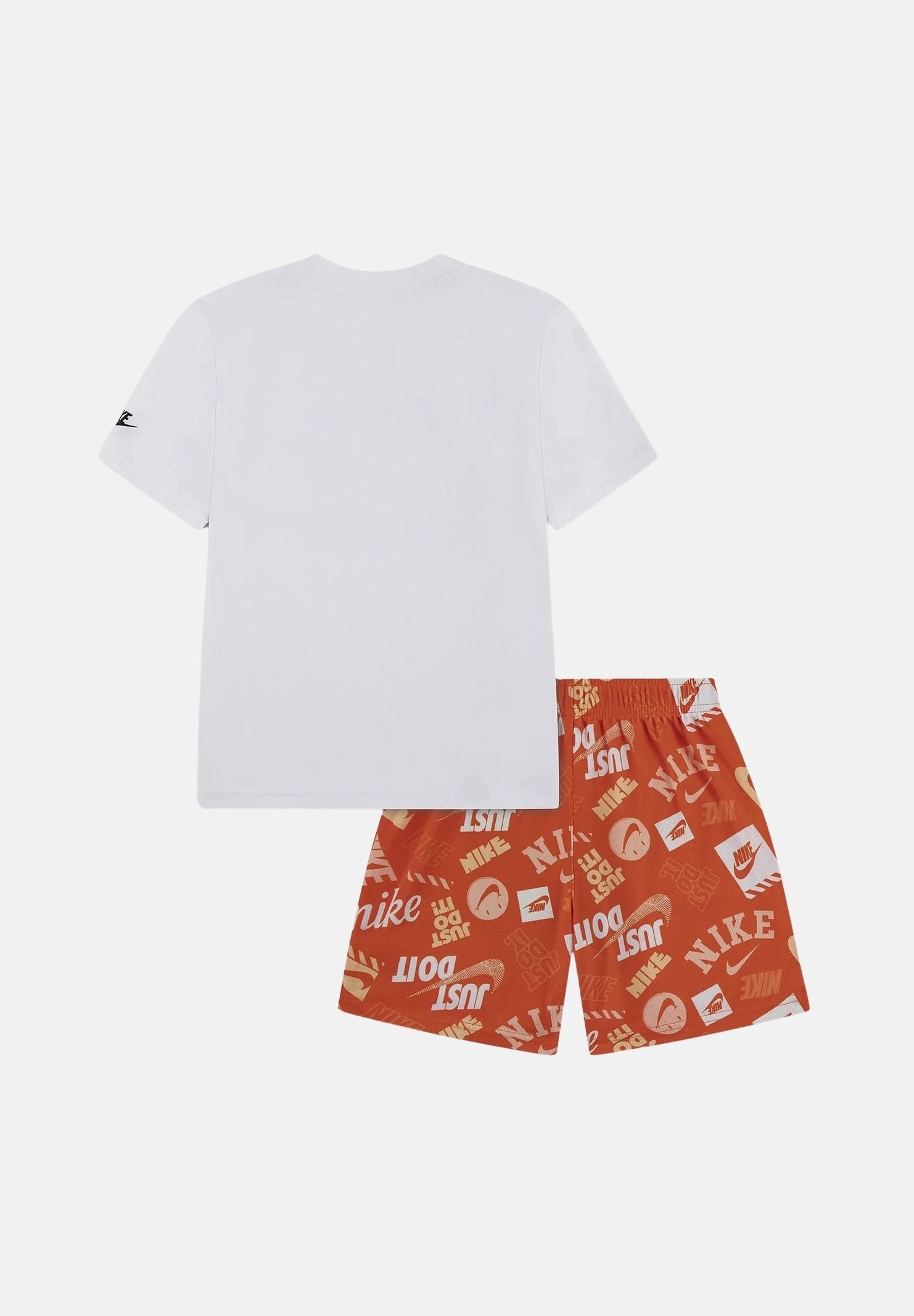 NIKE Completino bianco e arancione da neonato con stampa 66N945 N33 NIKE